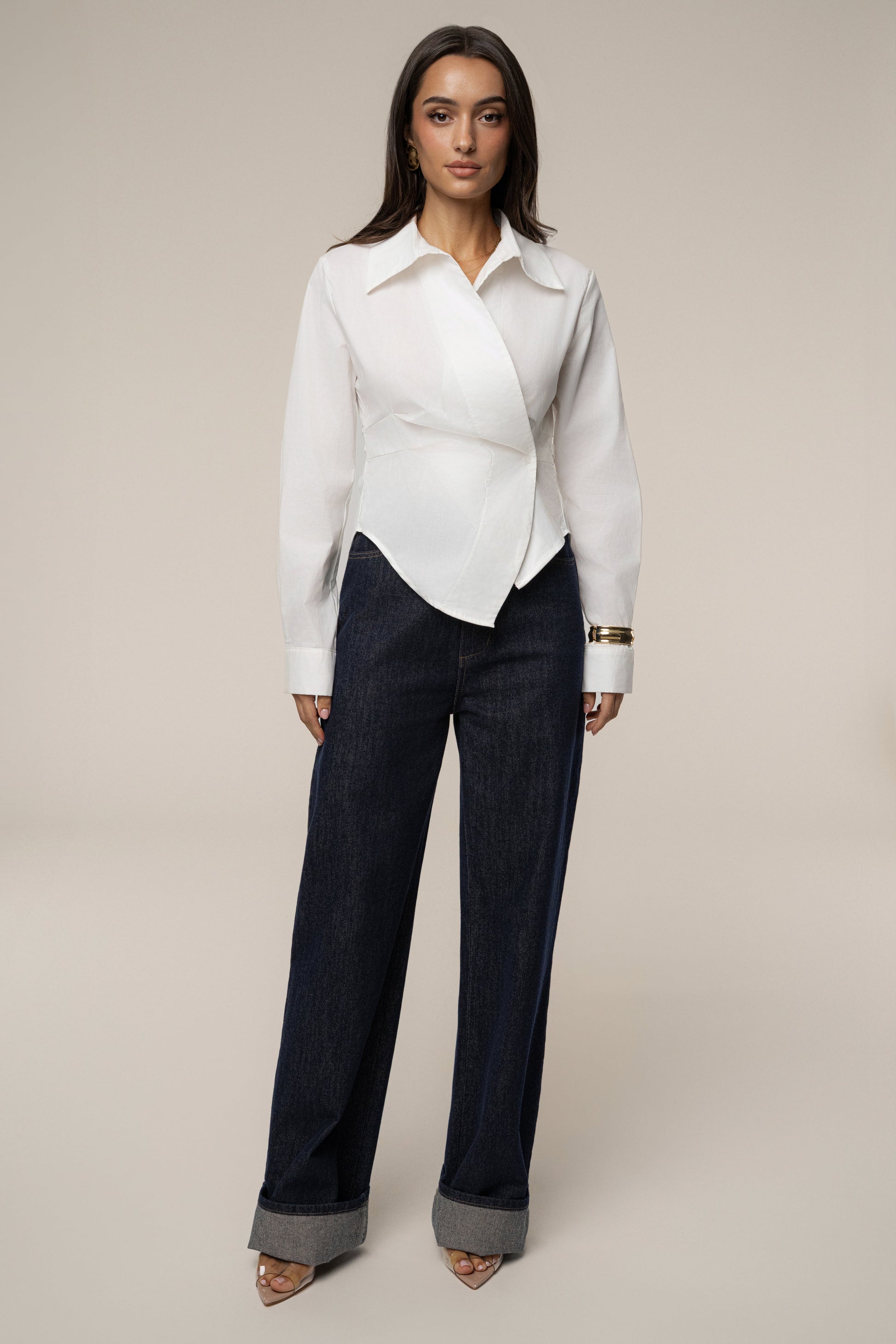 Ivory Sculpt And Form Blouse NEWFASHIONEDGE
