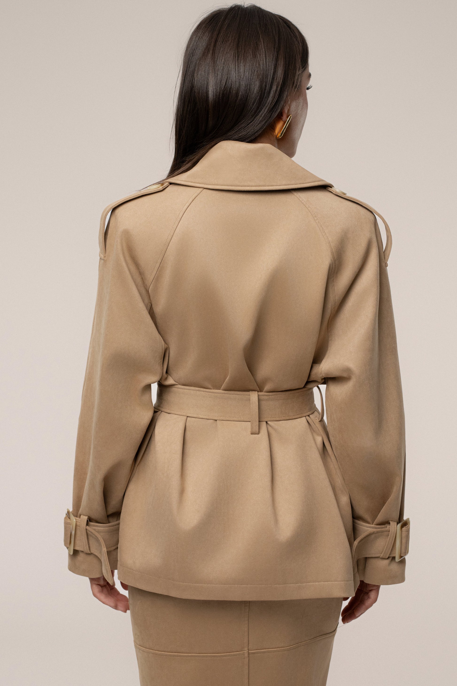 Beige Nightfall Suede Jacket JLUXLABEL