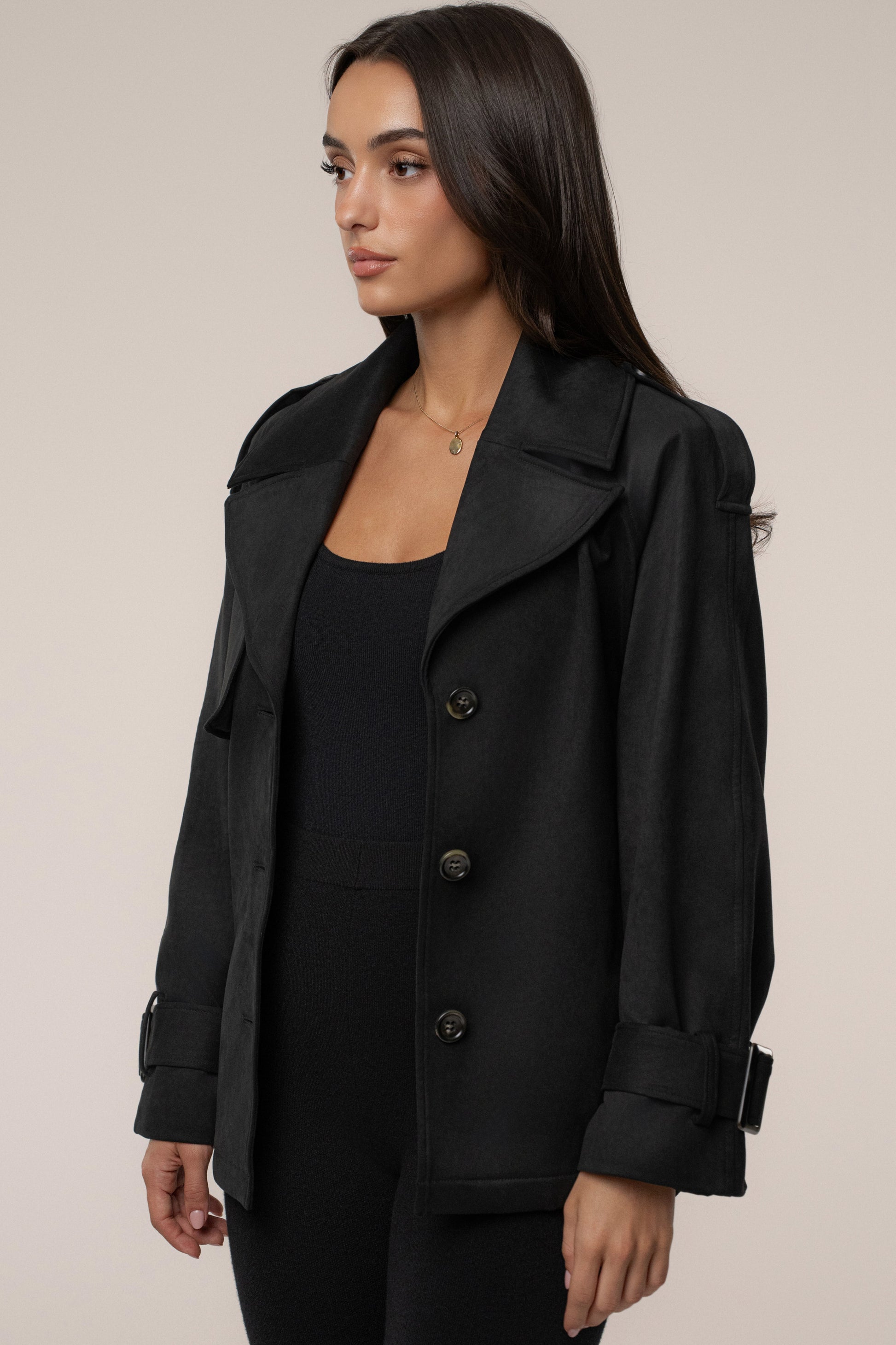 Black Nightfall Suede Jacket JLUXLABEL