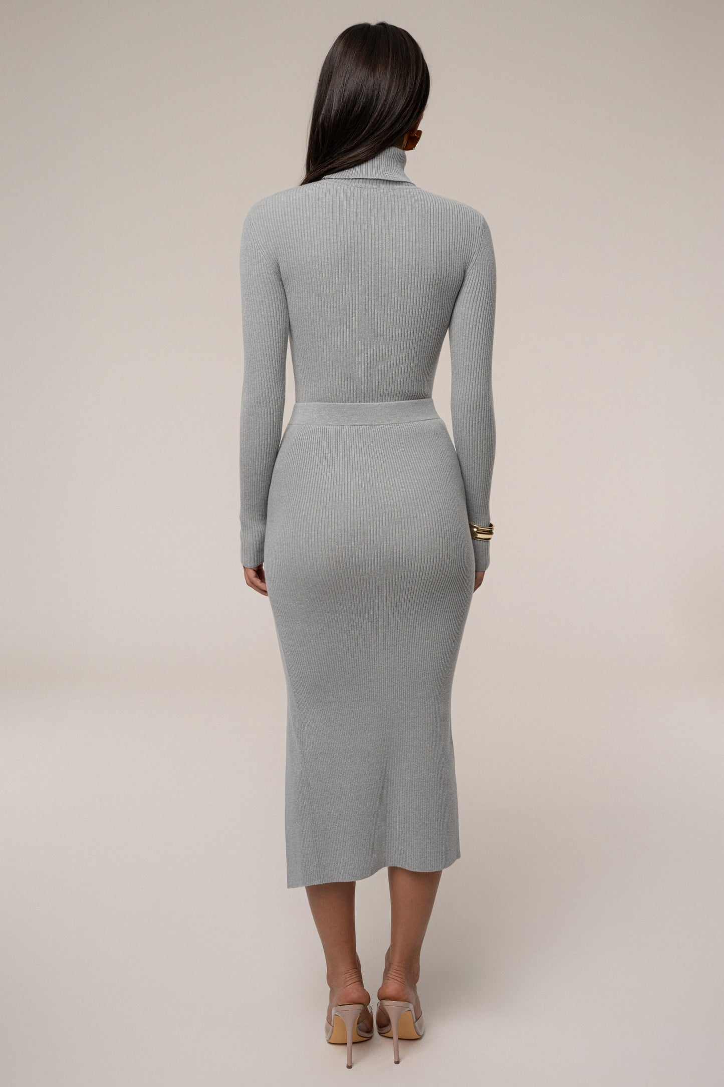 Heather Grey Arlett Turtleneck Bodysuit JLUXLABEL