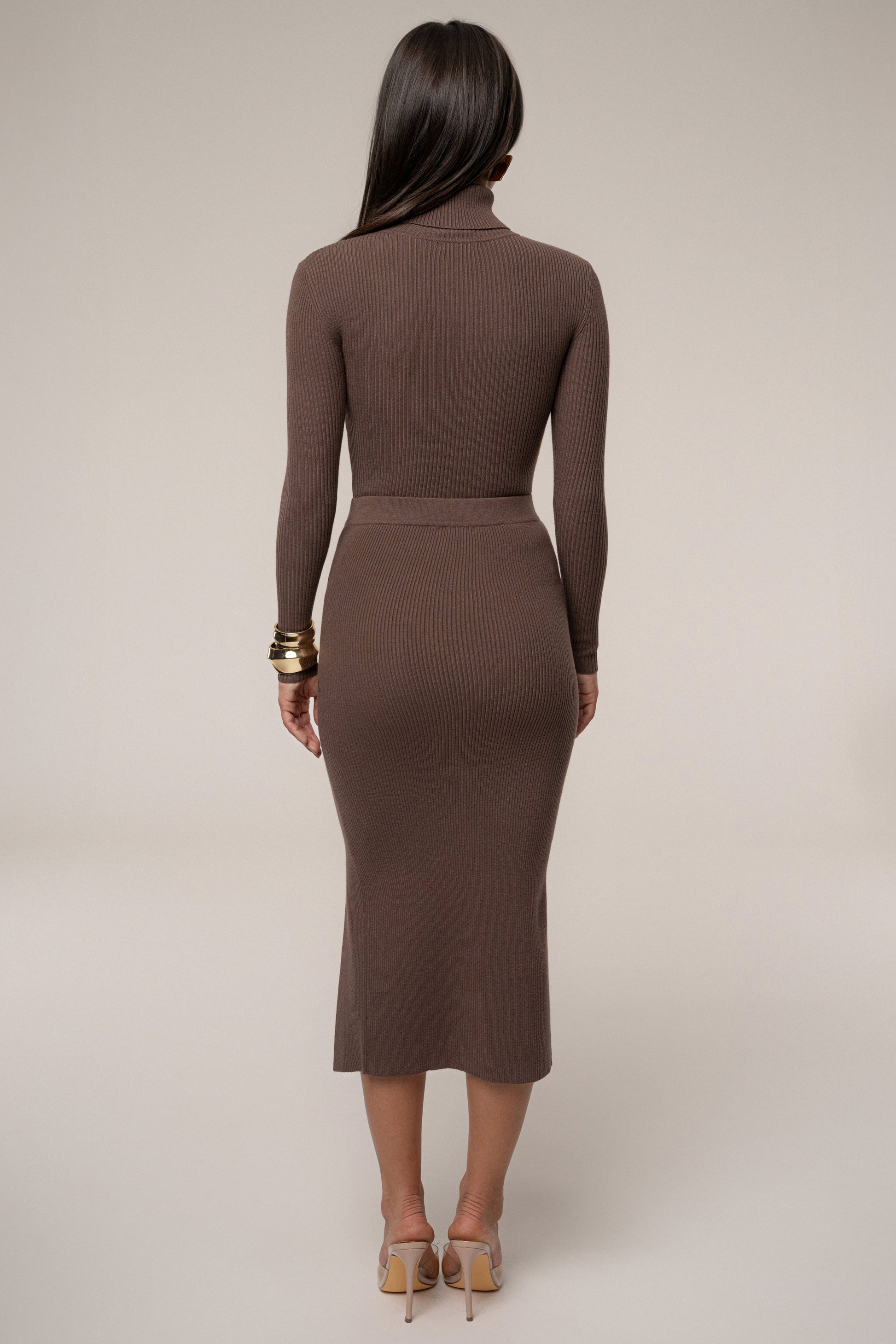 Chocolate Cardinal Essential Knit Skirt JLUXLABEL