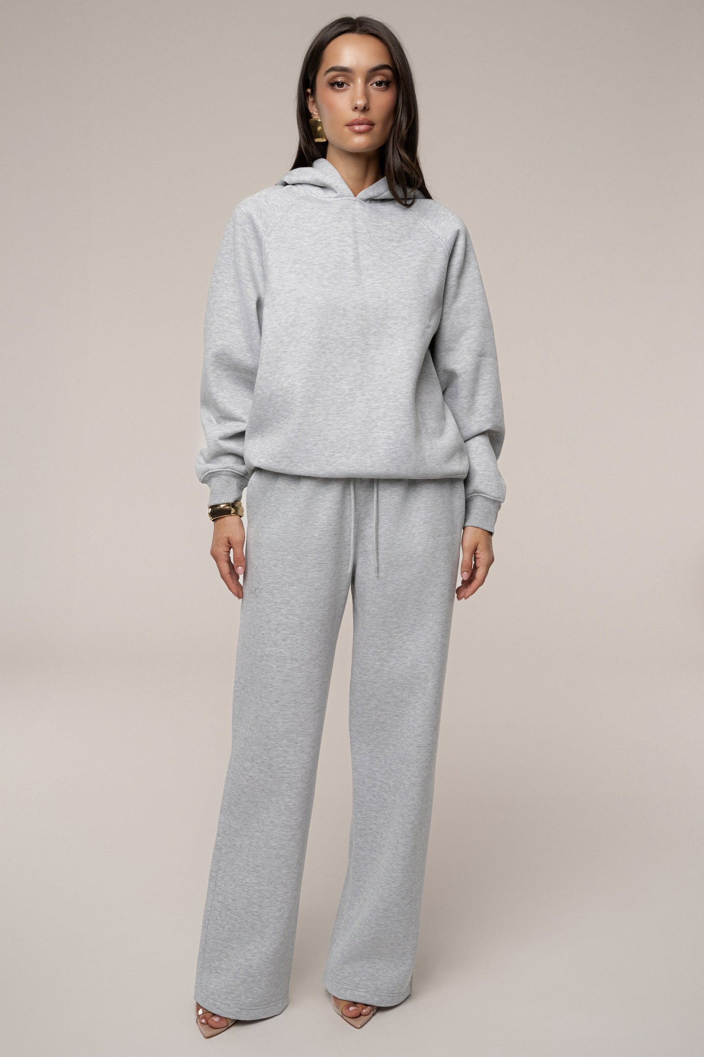 Heather Grey JLUXLABEL Logo Pullover Hoodie JLUXLABEL