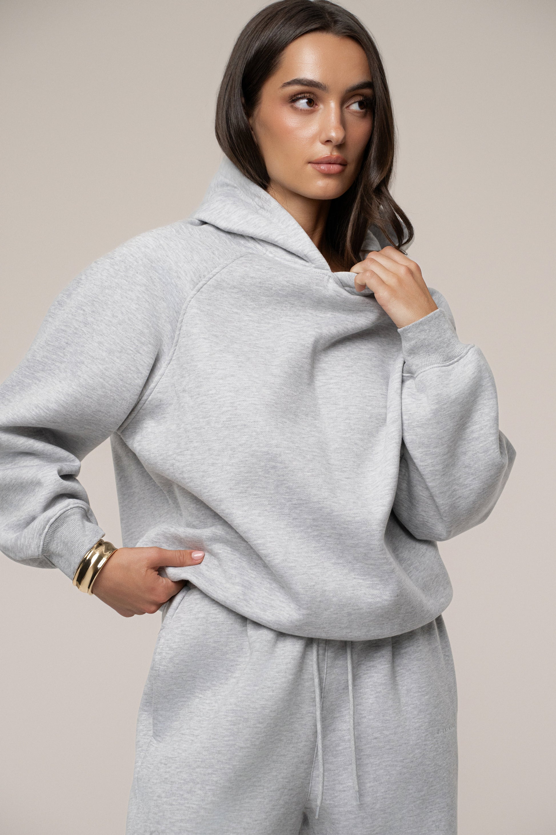 Heather Grey JLUXLABEL Logo Pullover Hoodie JLUXLABEL