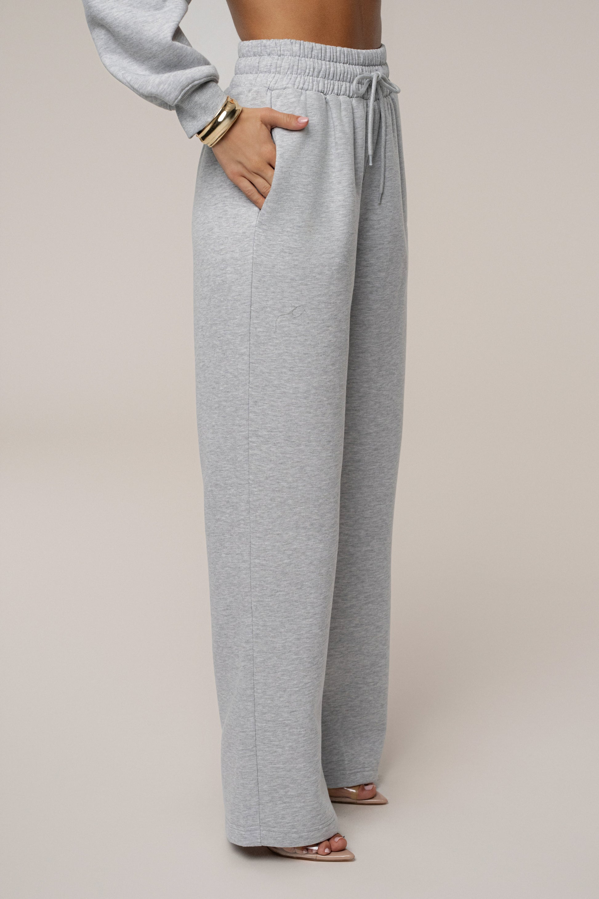 Heather Grey JLUXLABEL Logo Fleece Pants JLUXLABEL