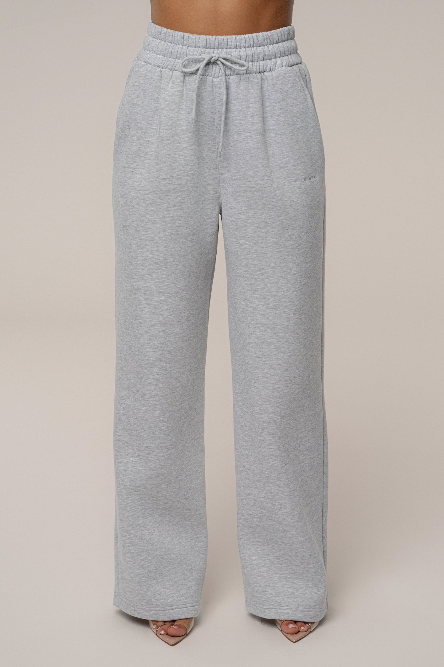 Heather Grey JLUXLABEL Logo Fleece Pants JLUXLABEL