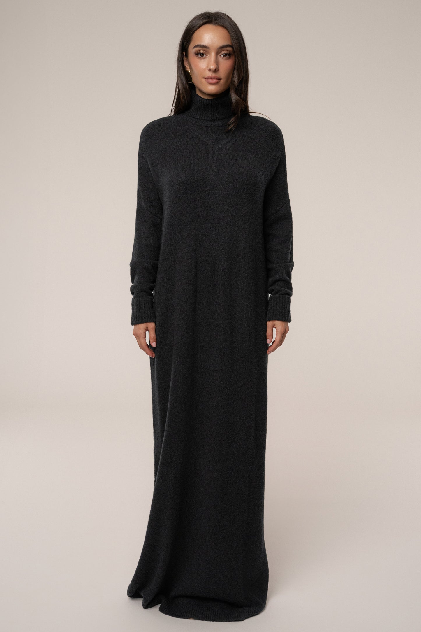 Black Hartley Knit Maxi Dress JLUXLABEL