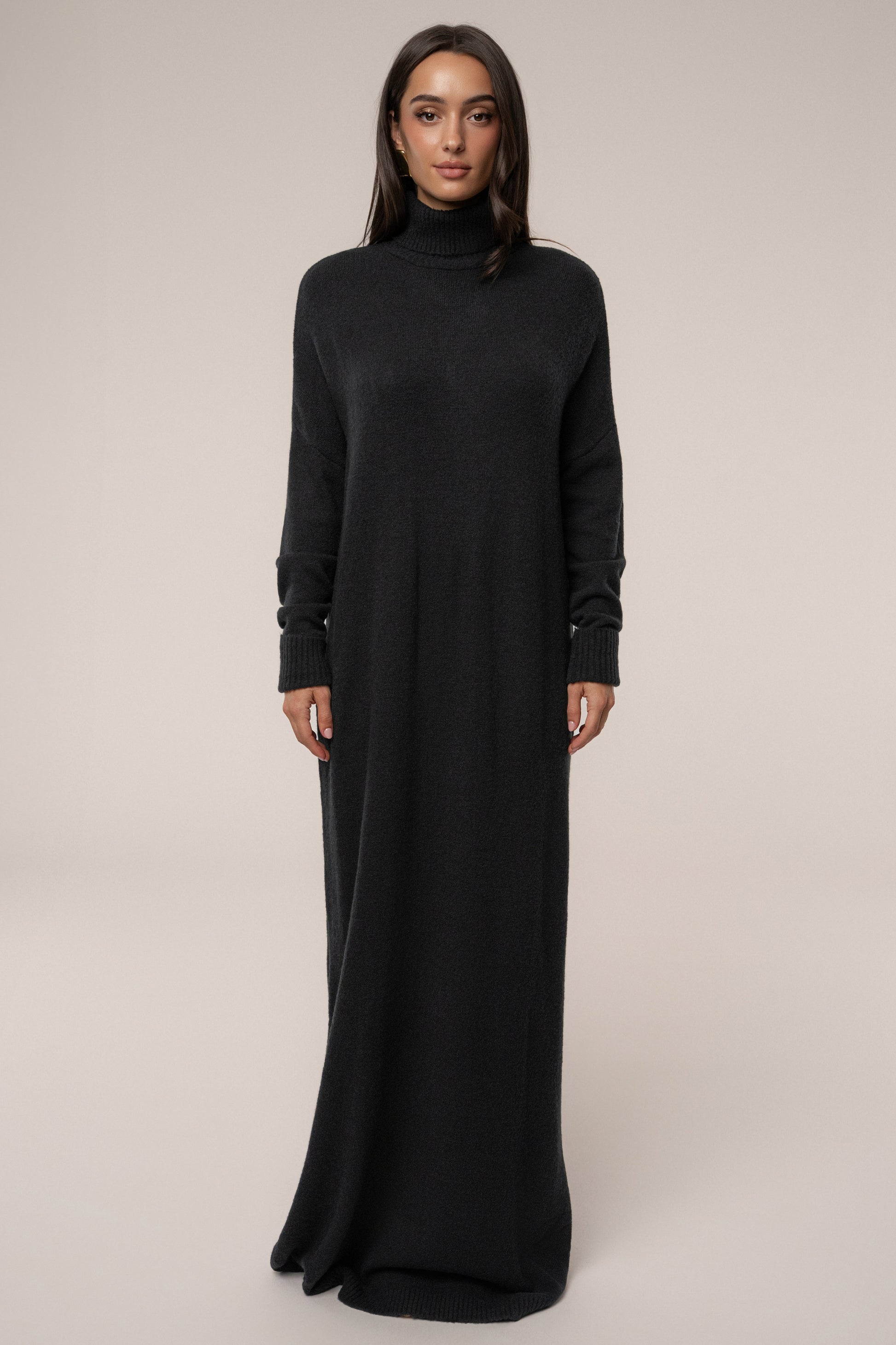 Black Hartley Knit Maxi Dress JLUXLABEL
