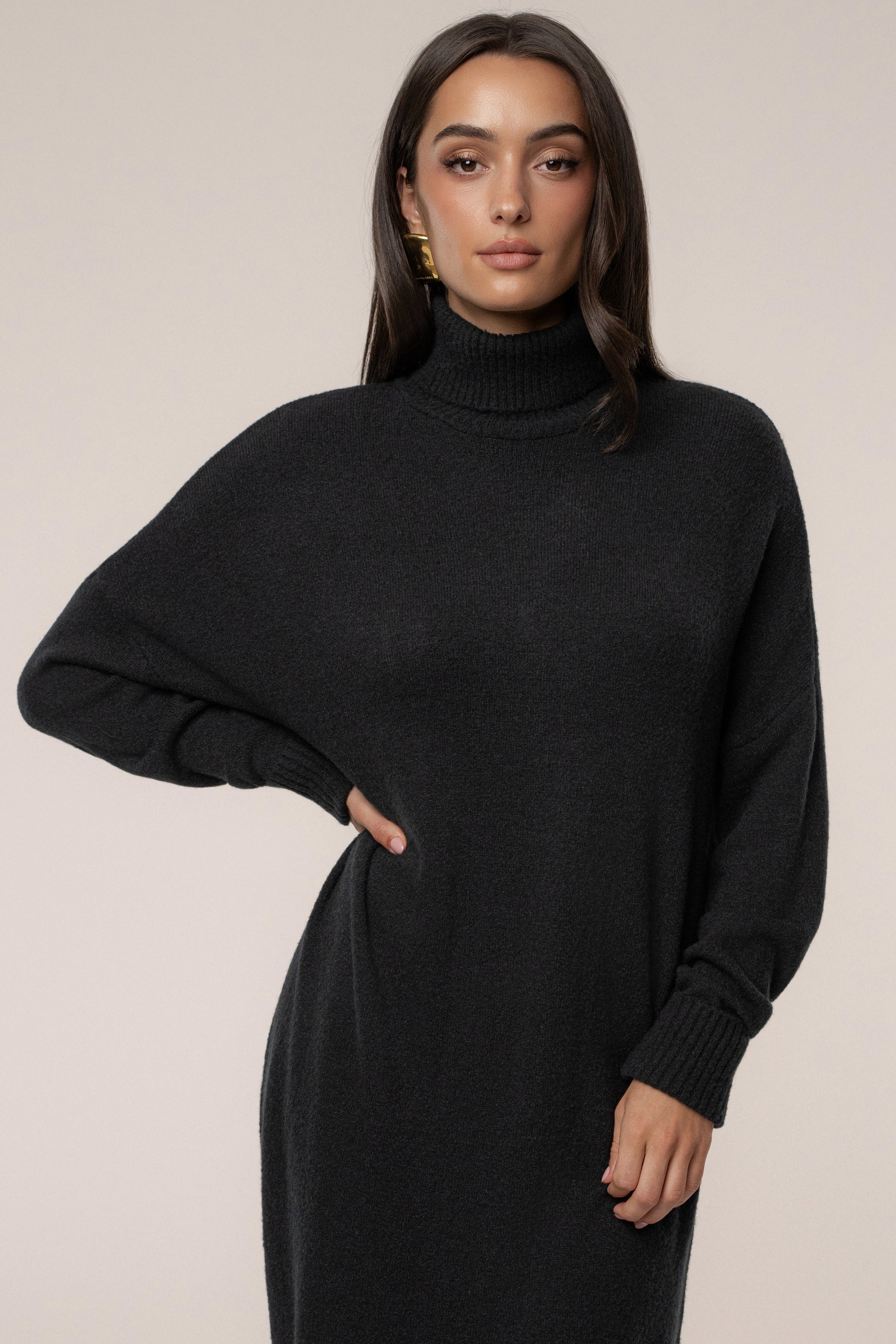 Black Hartley Knit Maxi Dress JLUXLABEL
