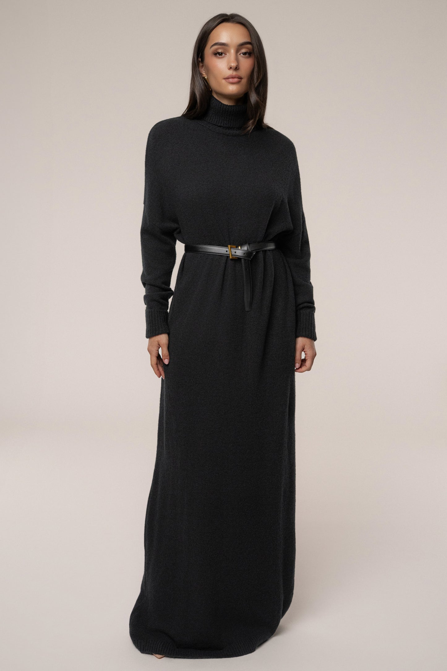 Black Hartley Knit Maxi Dress JLUXLABEL