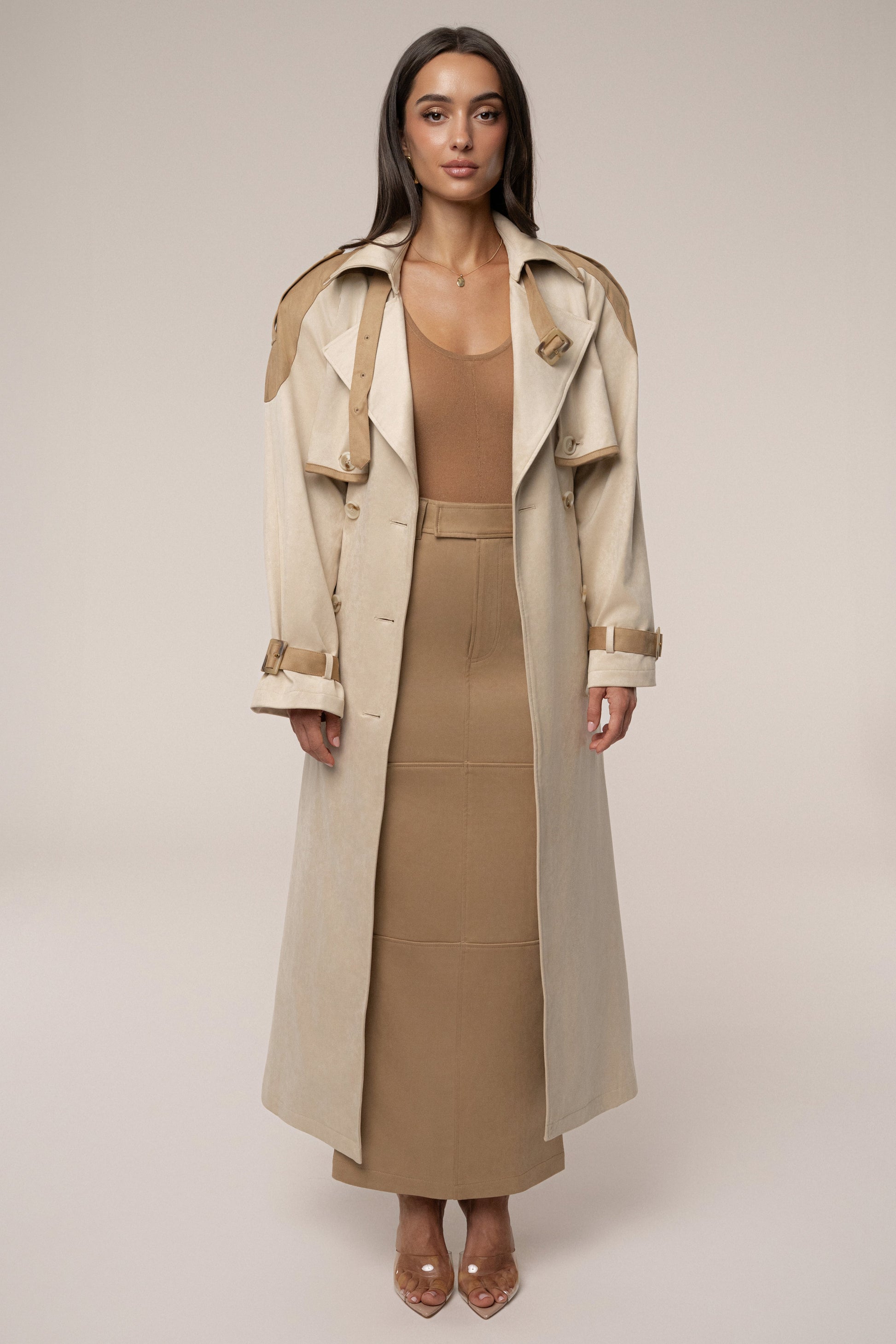 Tan Elite Suede Coat JLUXLABEL