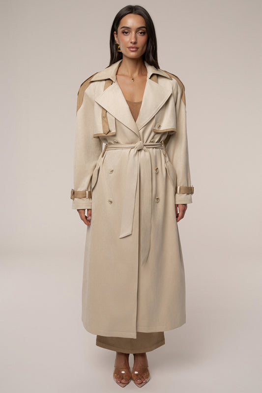 Tan Elite Suede Coat JLUXLABEL