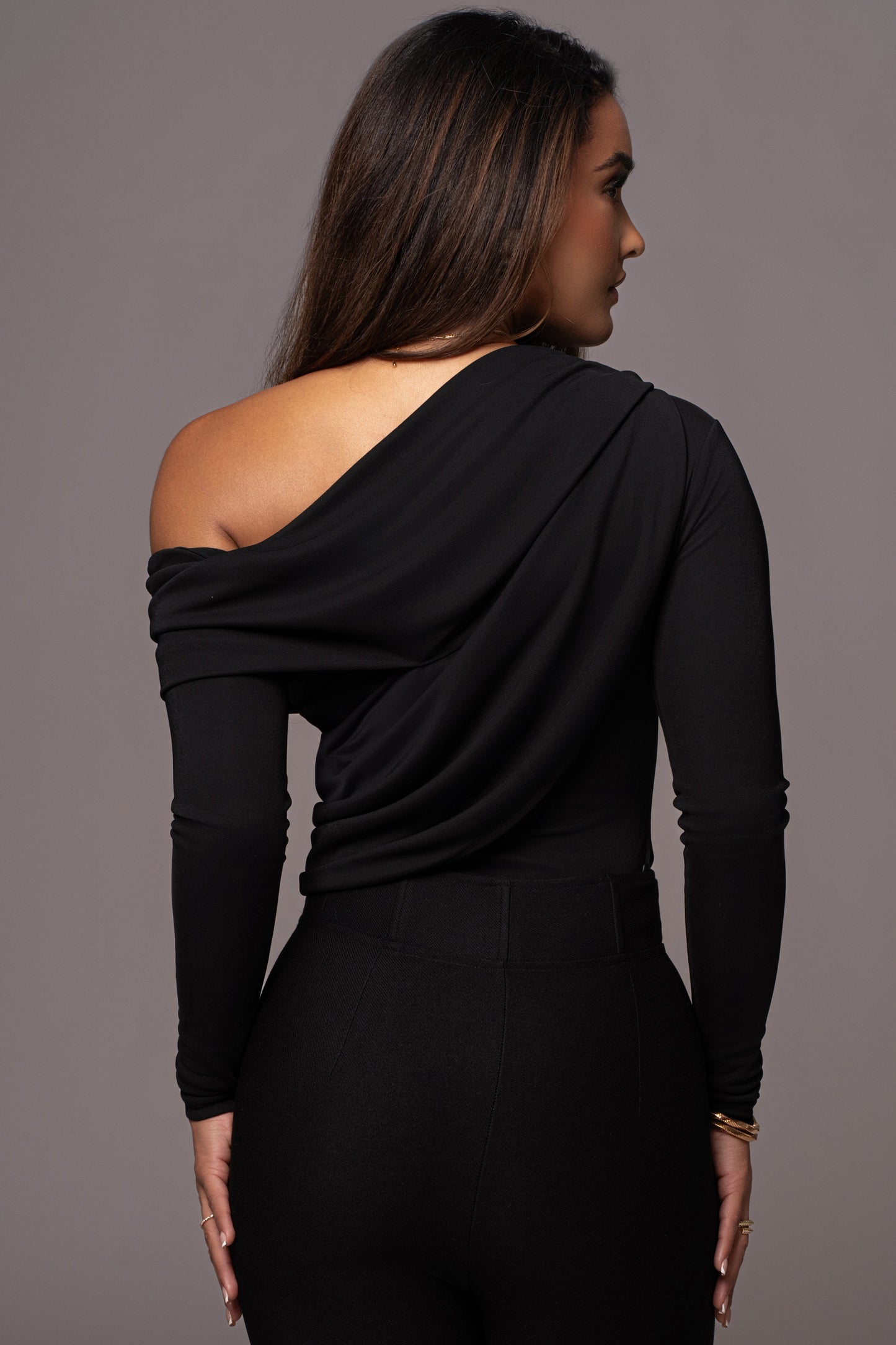 Black Ultra High Neck Bodysuit JLUXLABEL