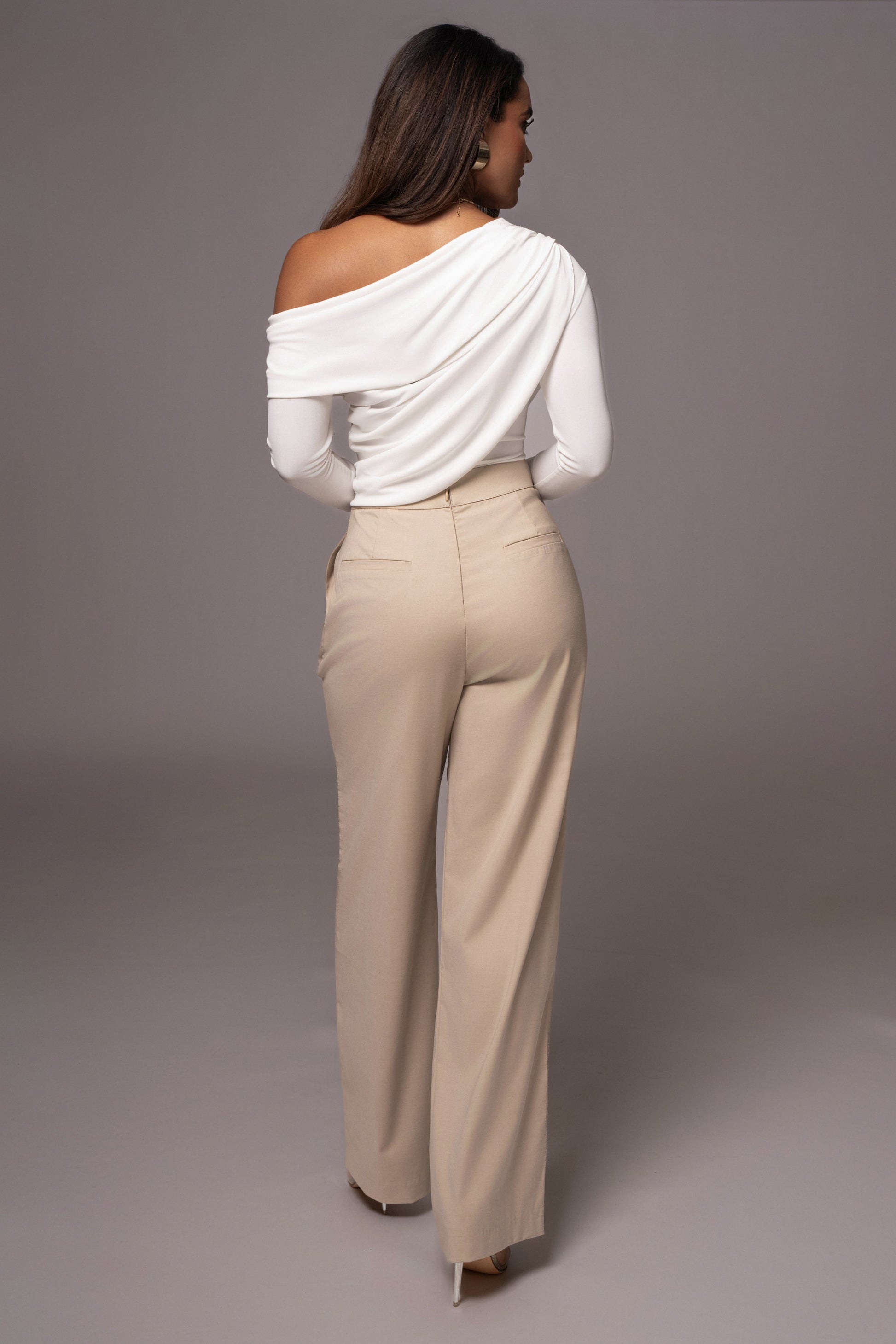 White Ultra High Neck Bodysuit JLUXLABEL