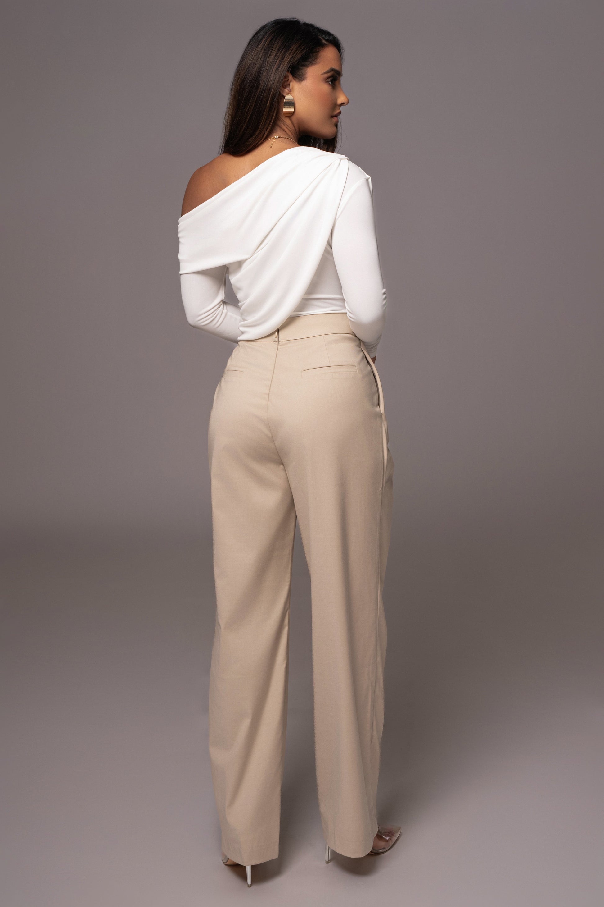White Ultra High Neck Bodysuit JLUXLABEL