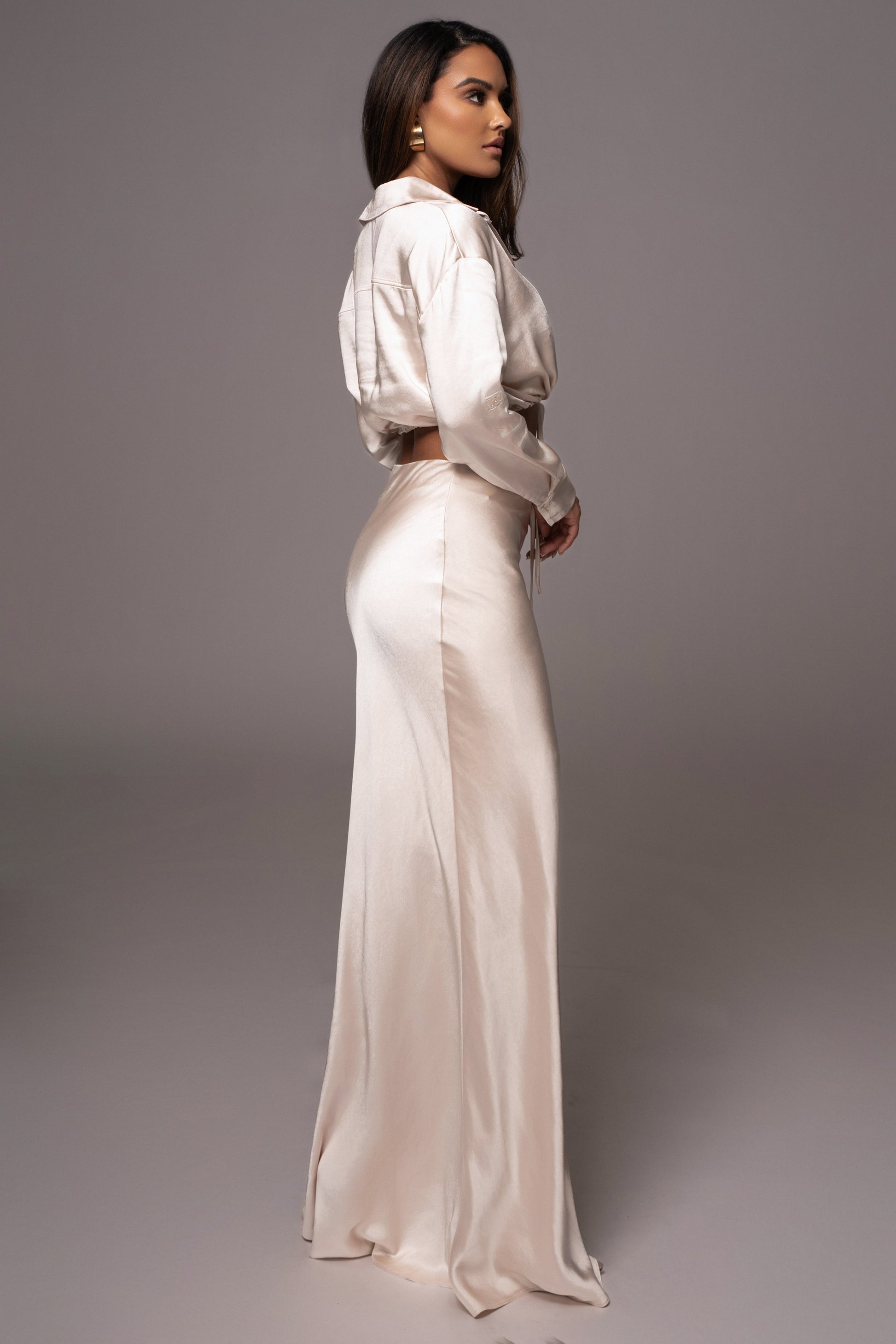 Champagne Kiah Button Up Top JLUXLABEL