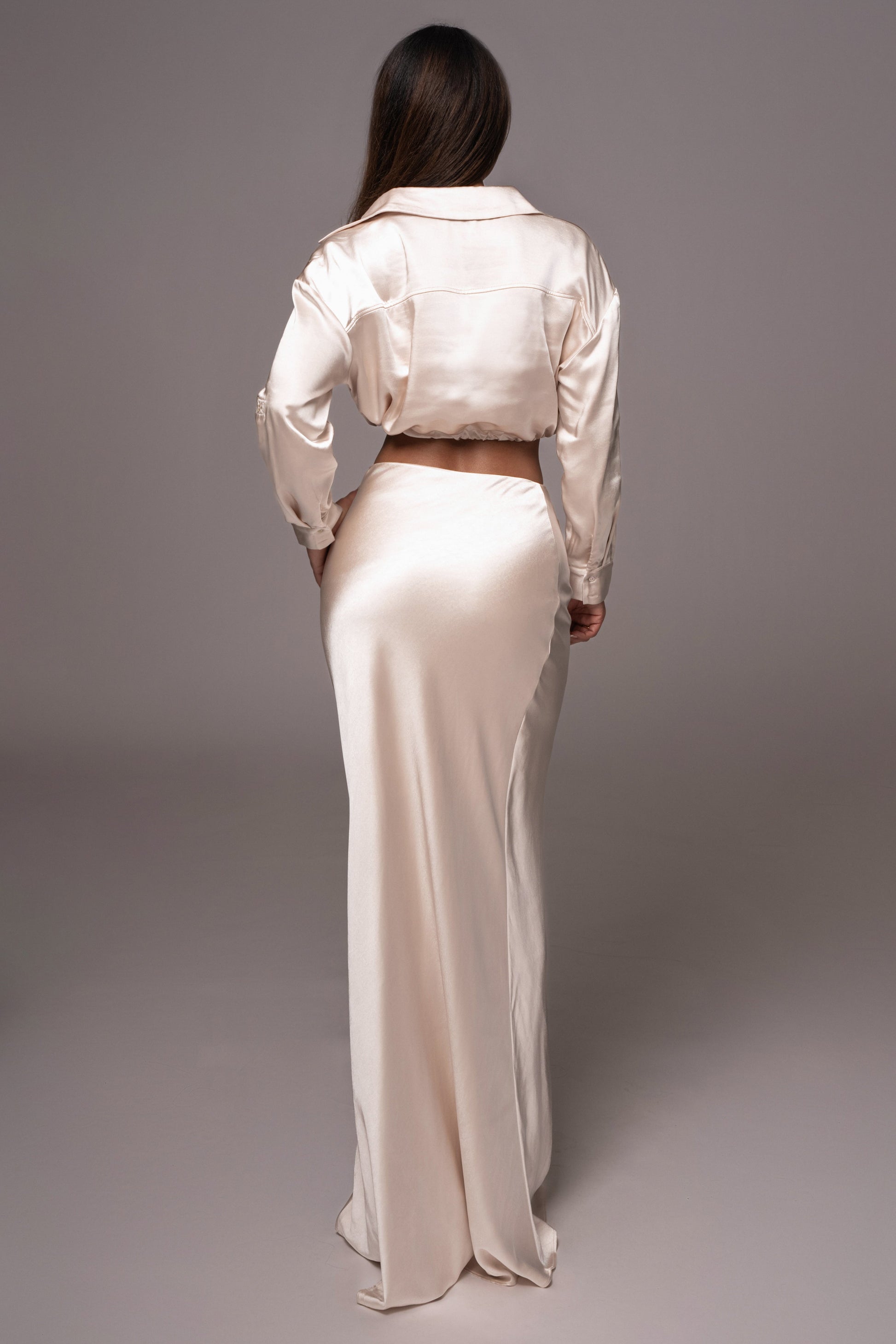 Champagne Kiah Button Up Top JLUXLABEL
