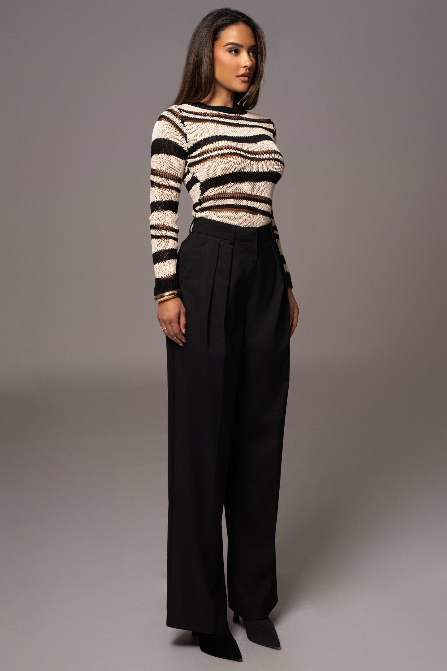 Black Power Hour High Waist Trousers JLUXLABEL
