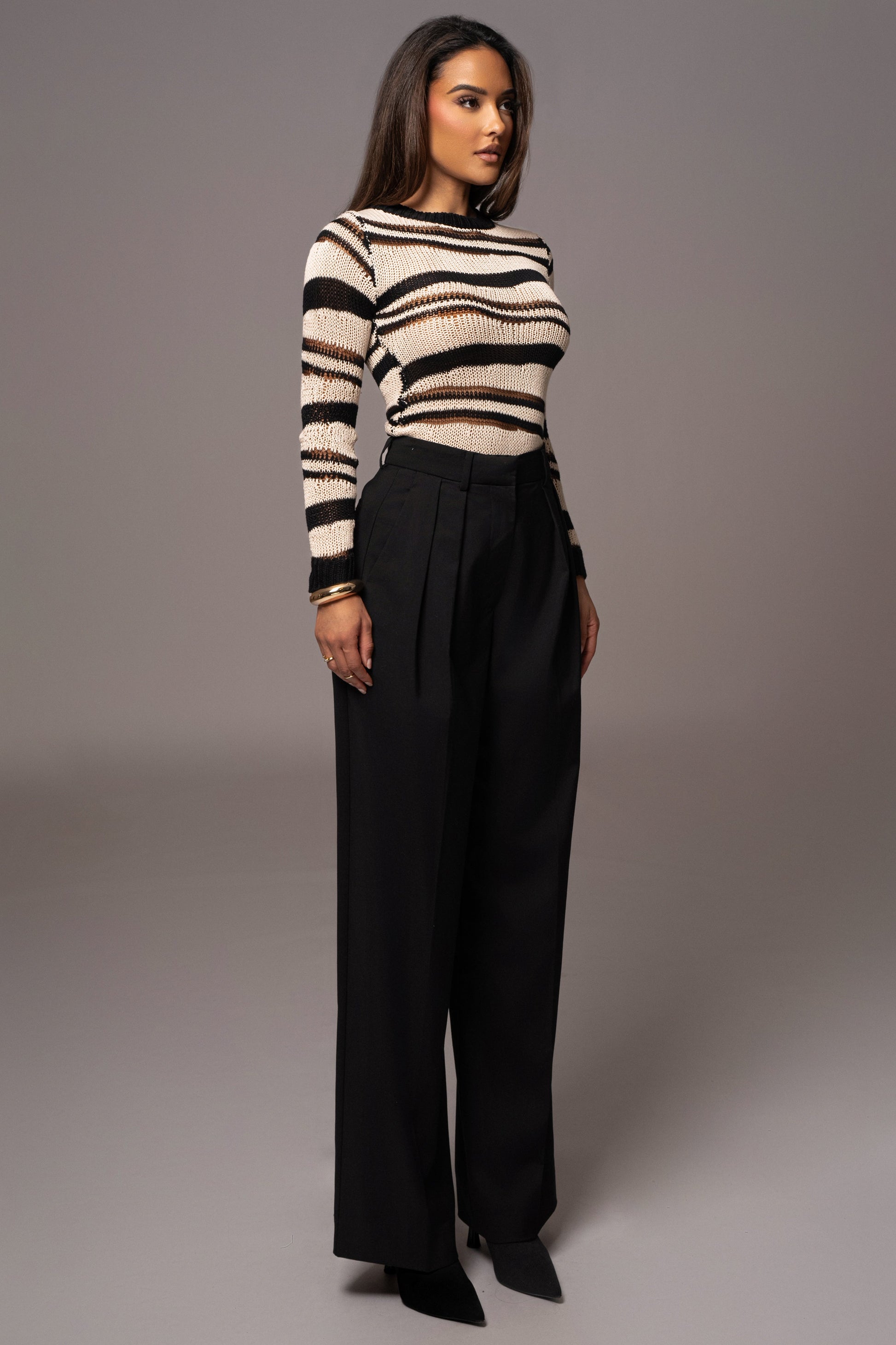 Black Power Hour High Waist Trousers JLUXLABEL