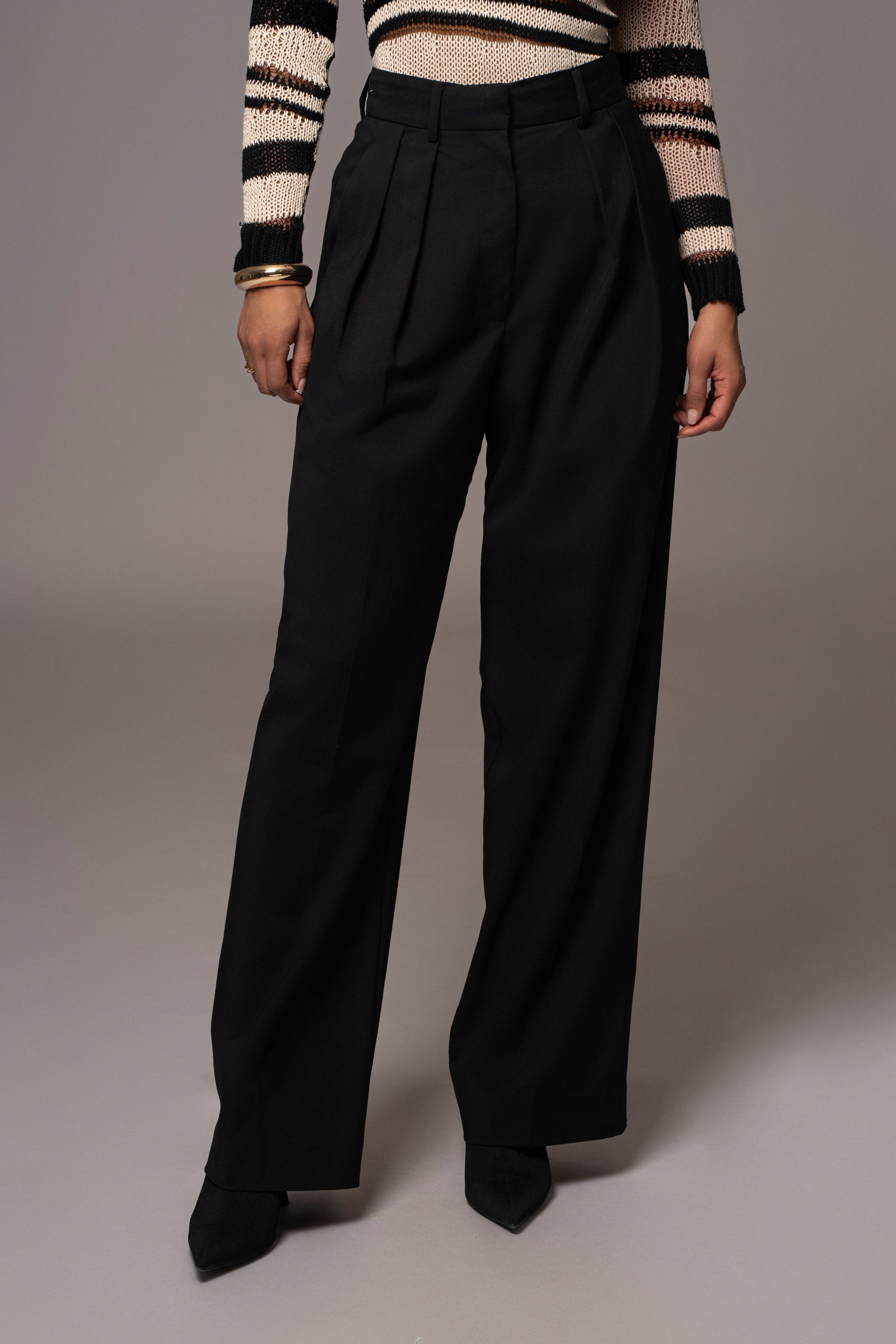 Black Power Hour High Waist Trousers JLUXLABEL