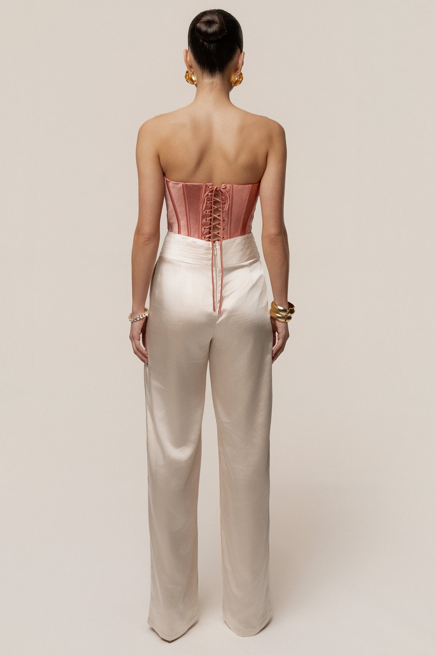 Salmon Adore Me Satin Corset JLUXLABEL
