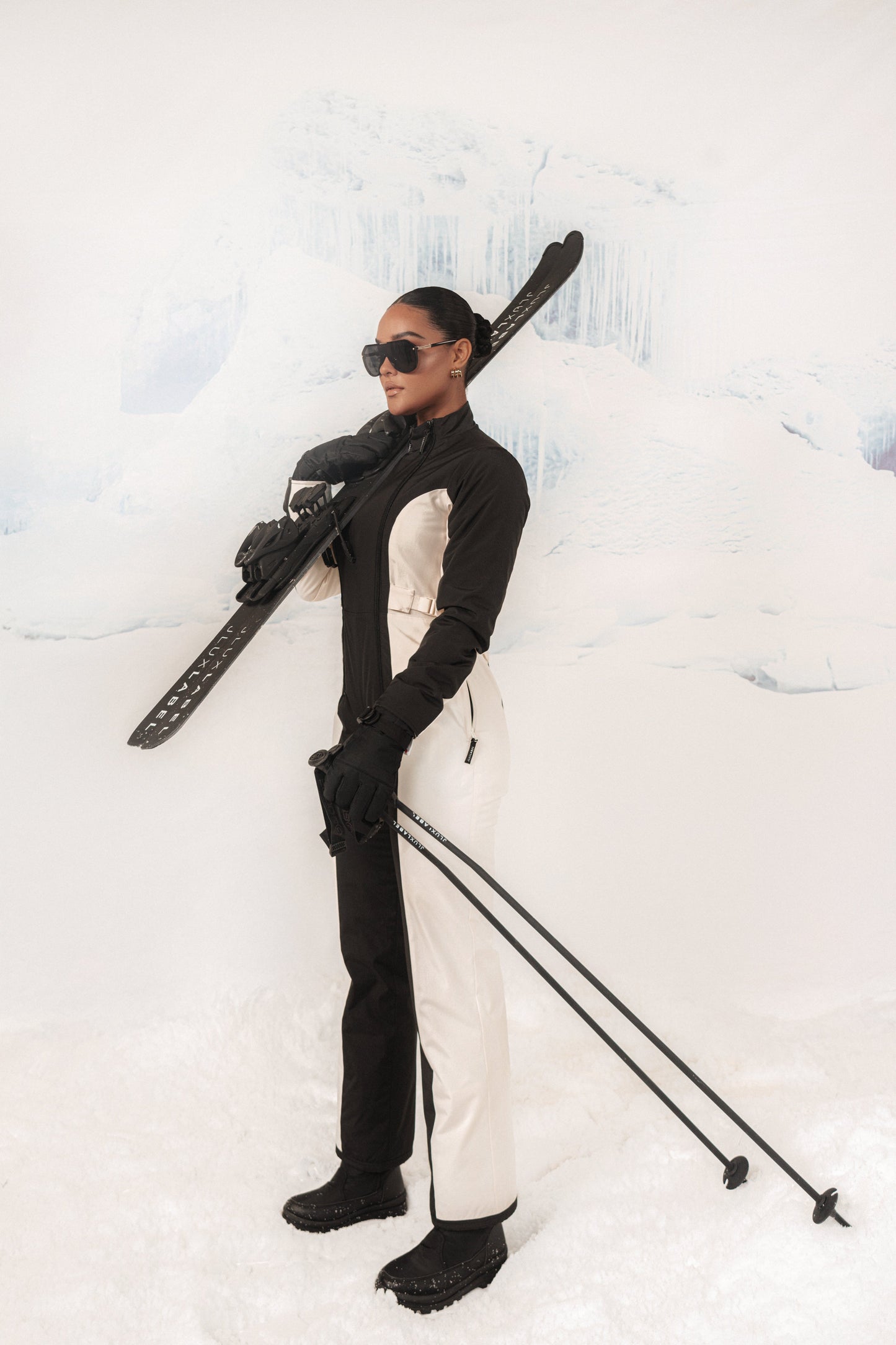 Black Polar Escape Ski Suit JLUXLABEL