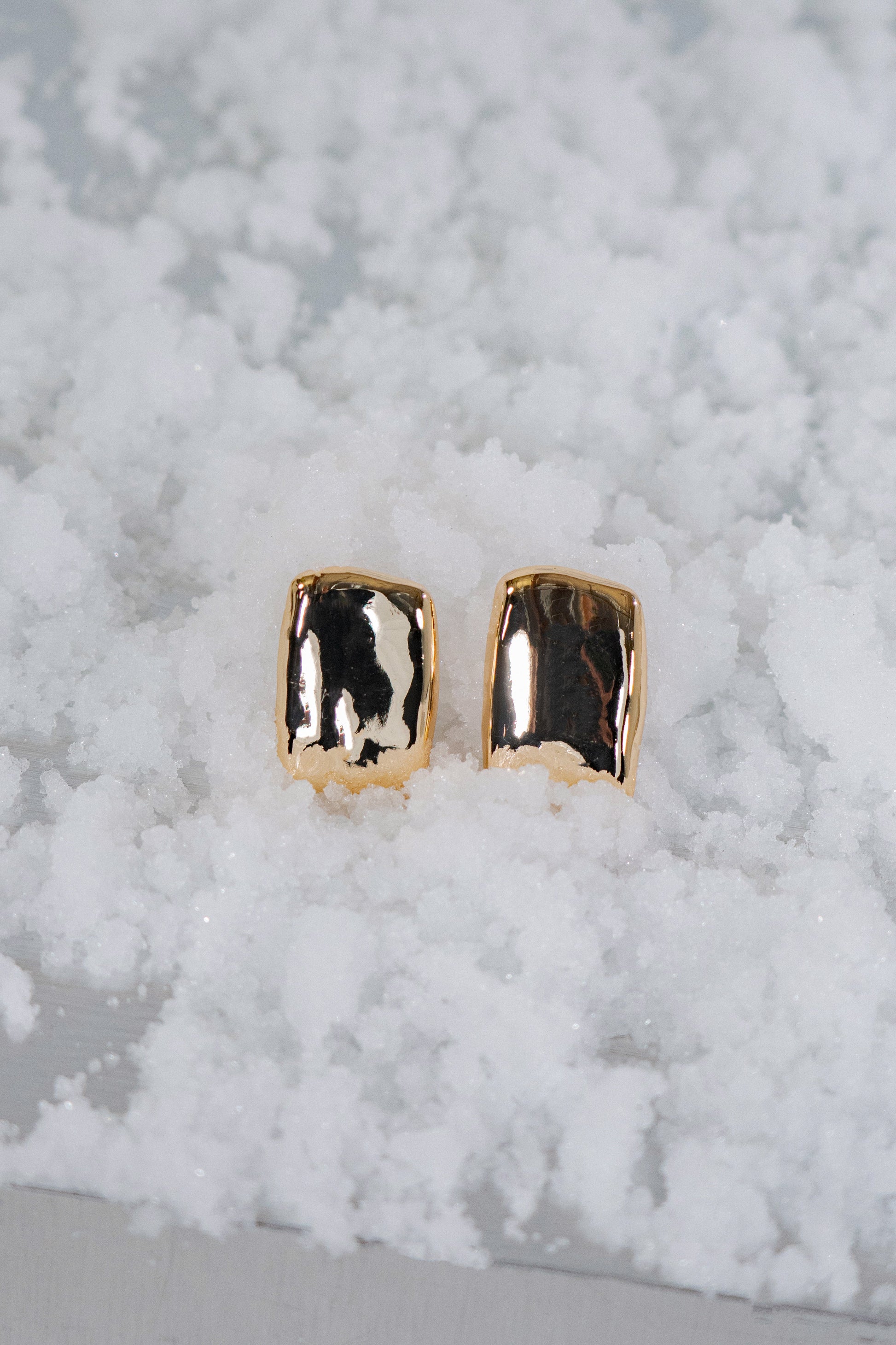 Gold JLUXLABEL Logo Earrings JLUXLABEL