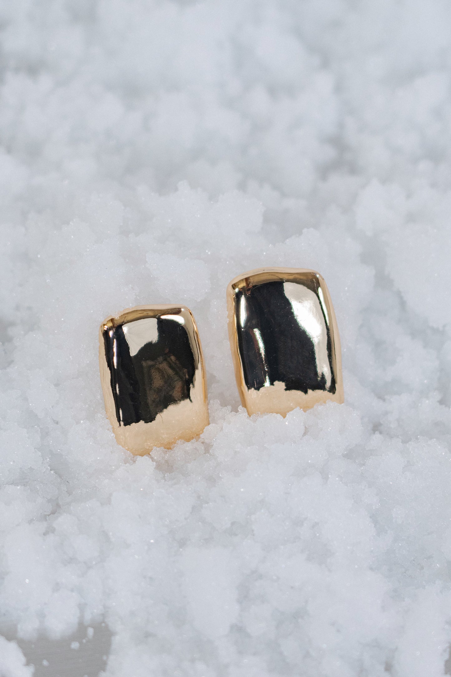 Gold JLUXLABEL Logo Earrings JLUXLABEL