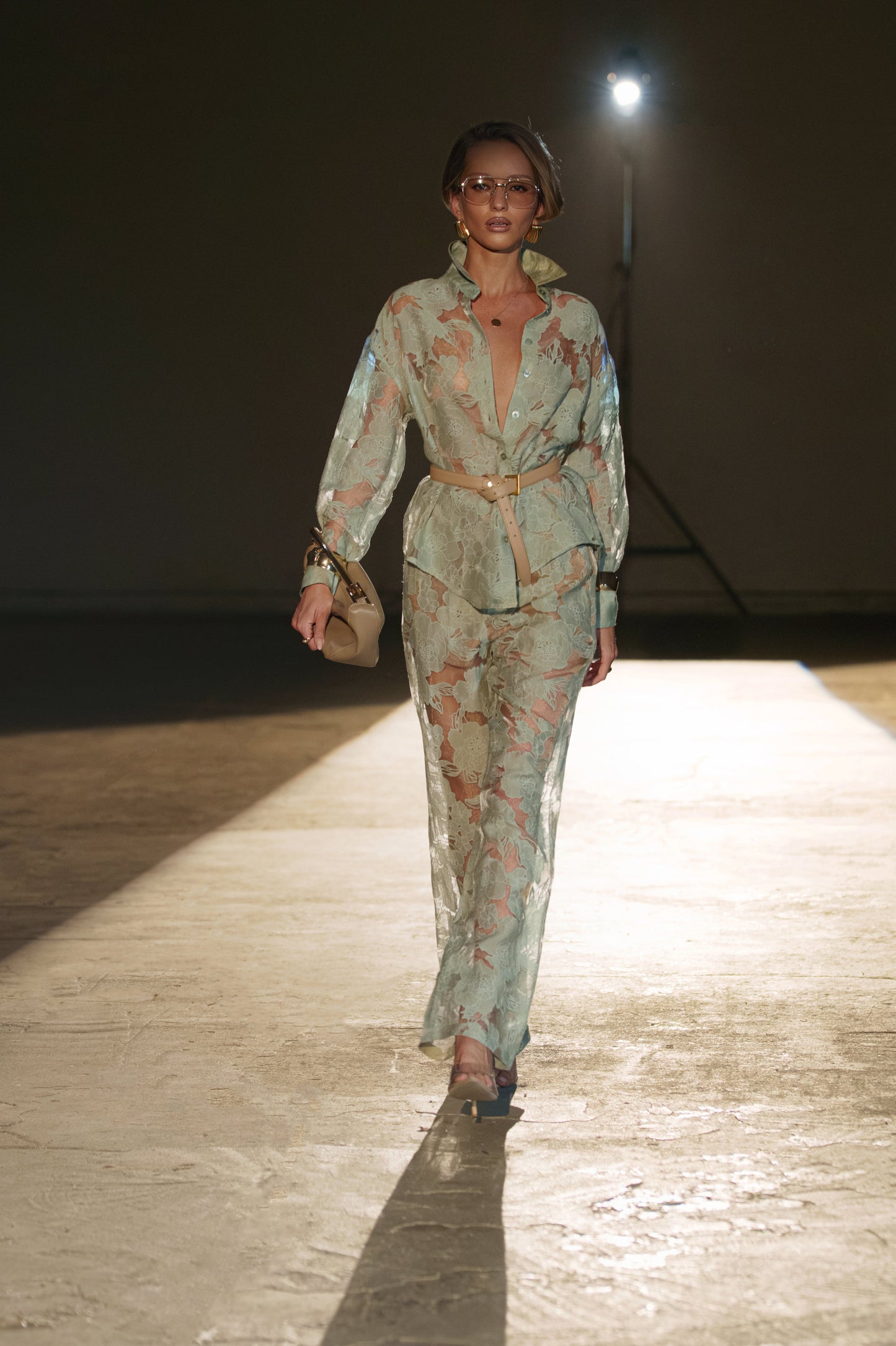 PRE-ORDER Sage Organza Floral Blouse NEWFASHIONEDGE