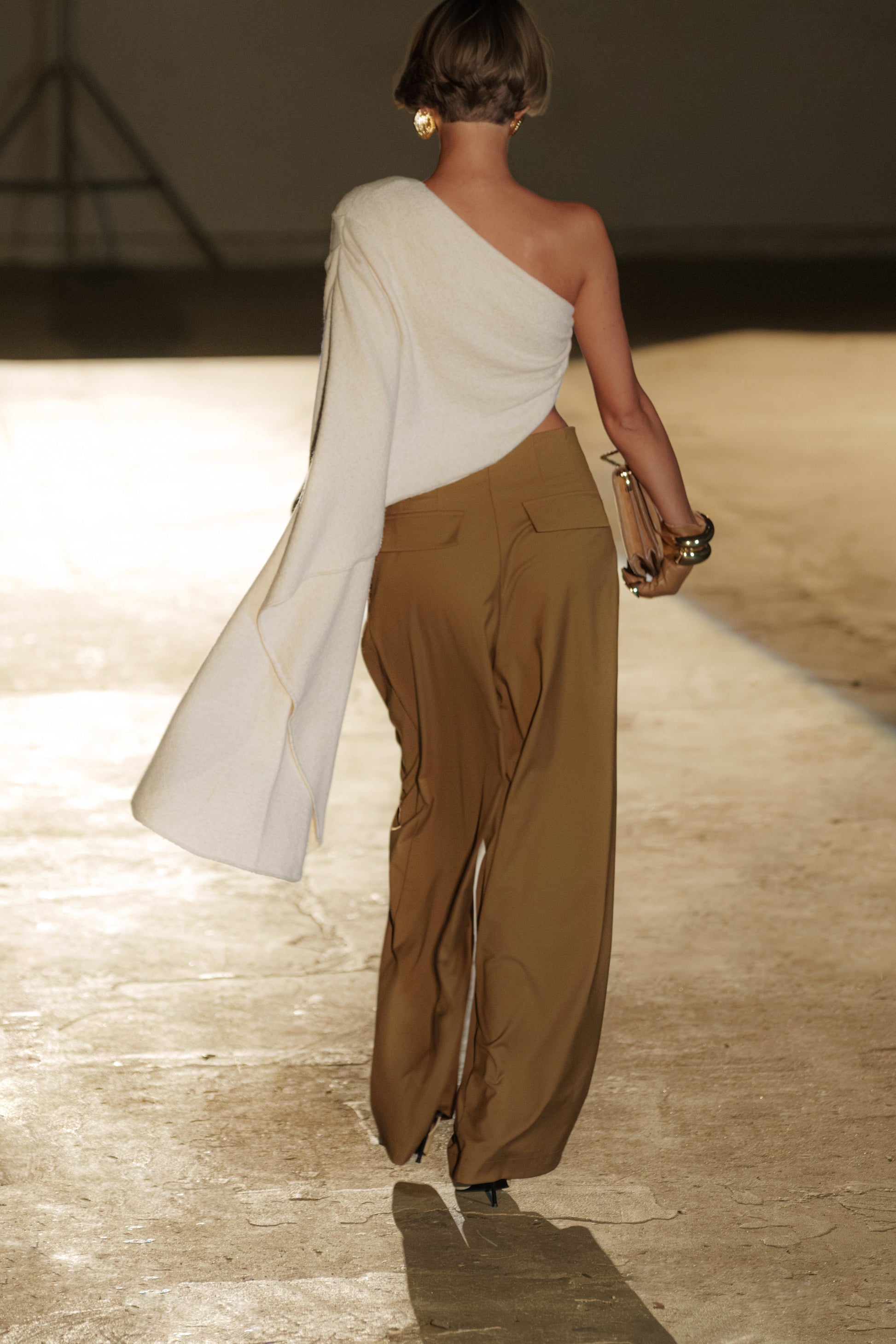 Tan Polished Pleat Trouser JLUXLABEL