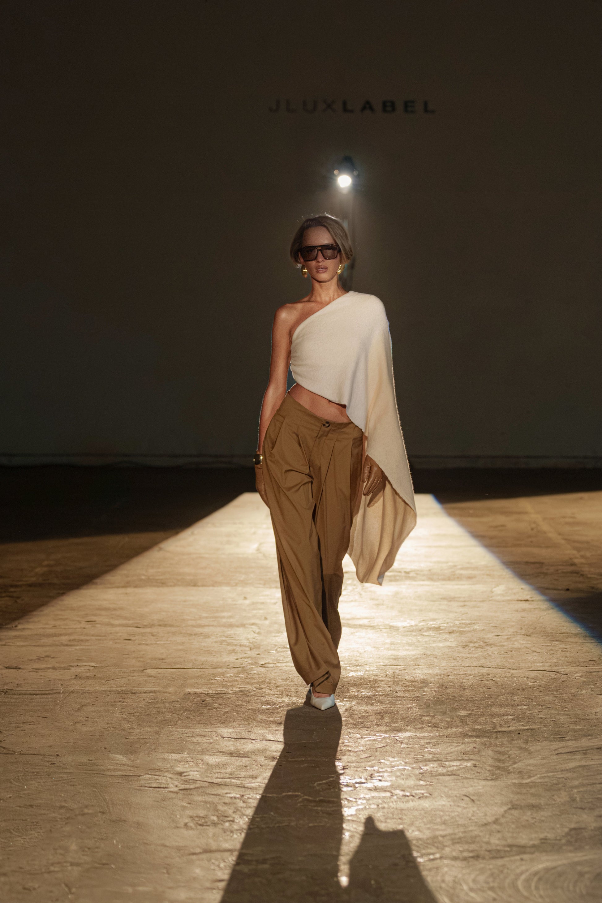 Tan Polished Pleat Trouser JLUXLABEL