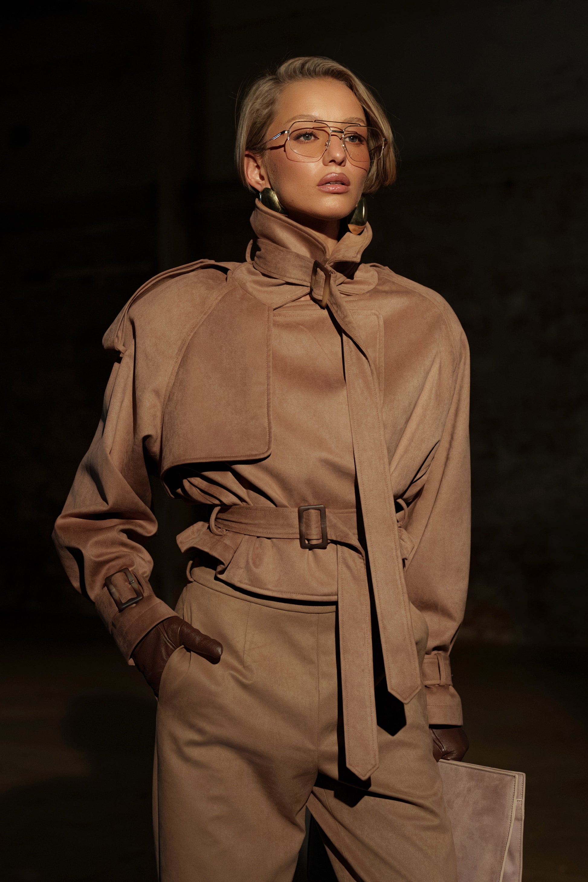 Tan Latte Cropped Jacket JLUXLABEL