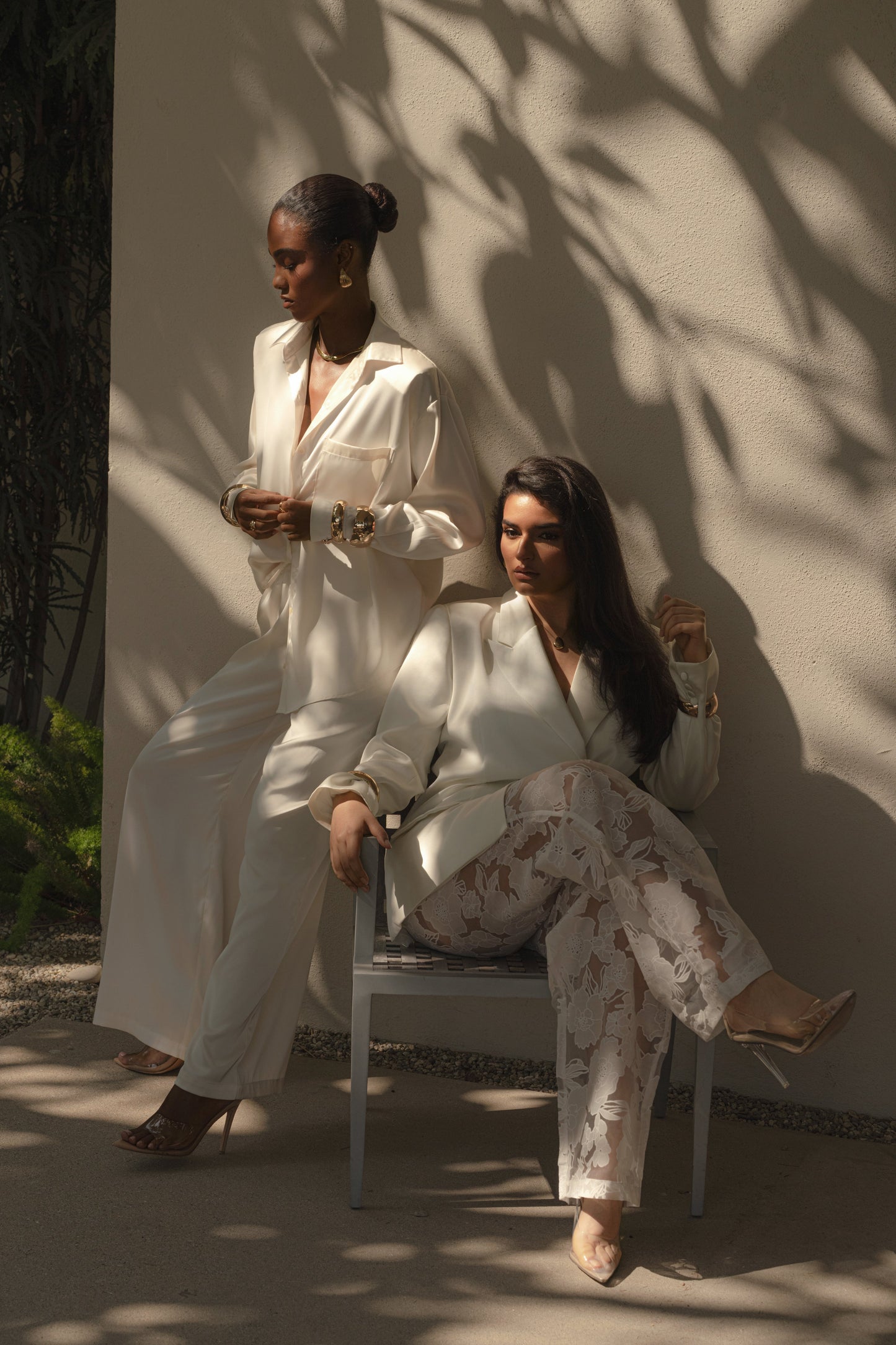 Ivory Organza Floral Pant NEWFASHIONEDGE