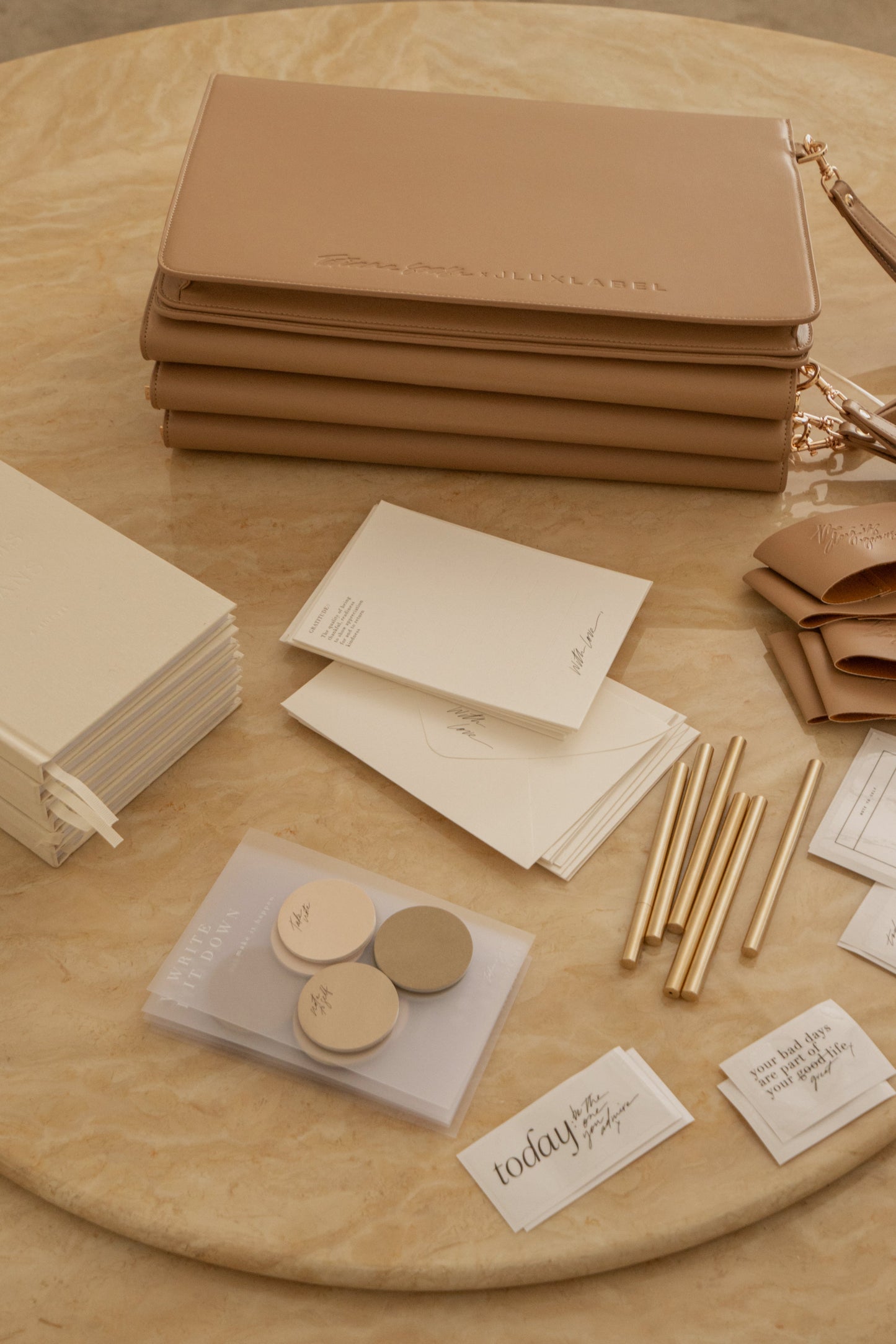 Beige TATIANA SOASH x JLUXLABEL Dreams & Plans Catch All Bag NEWFASHIONEDGE