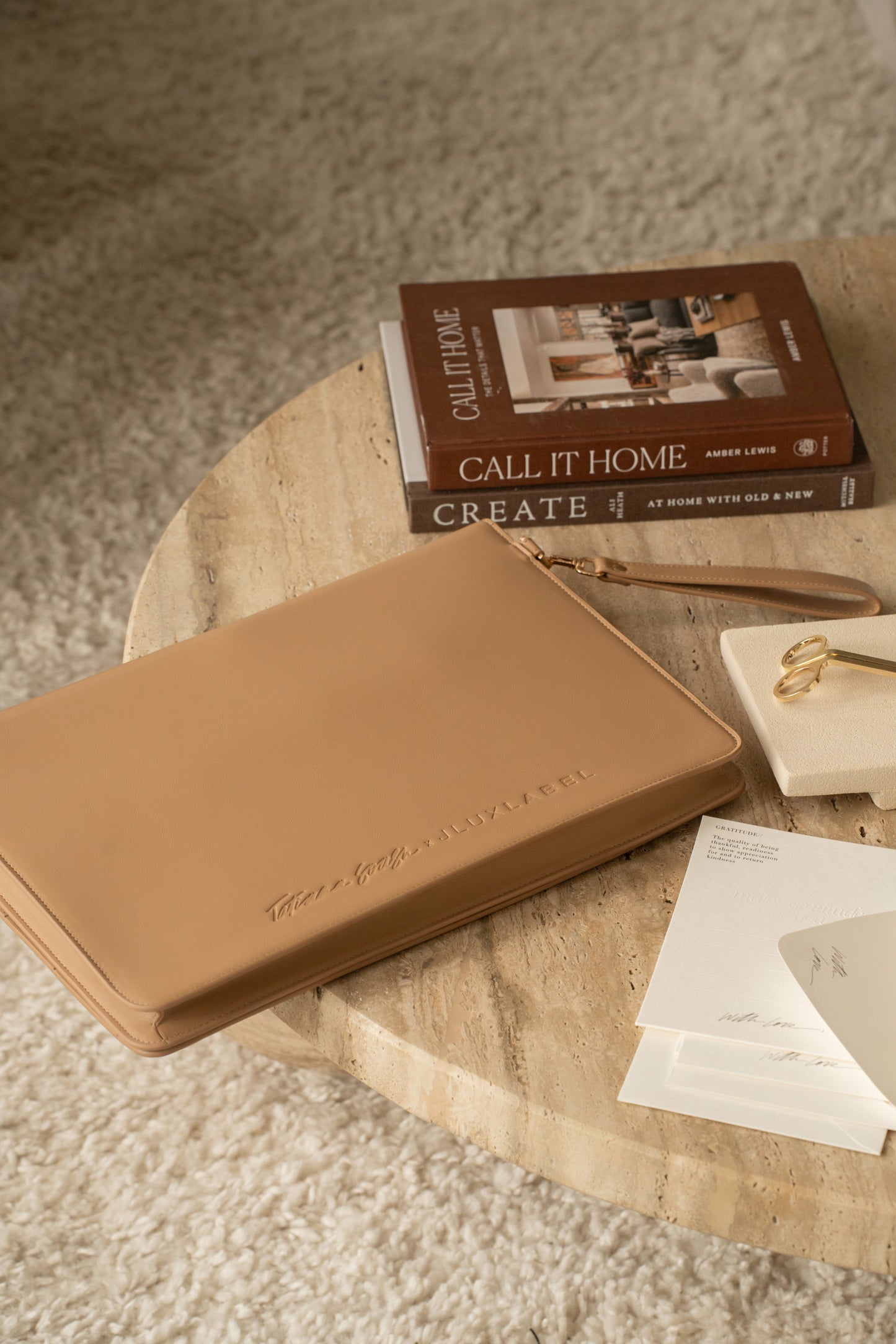 Beige TATIANA SOASH x JLUXLABEL Dreams & Plans Catch All Bag NEWFASHIONEDGE