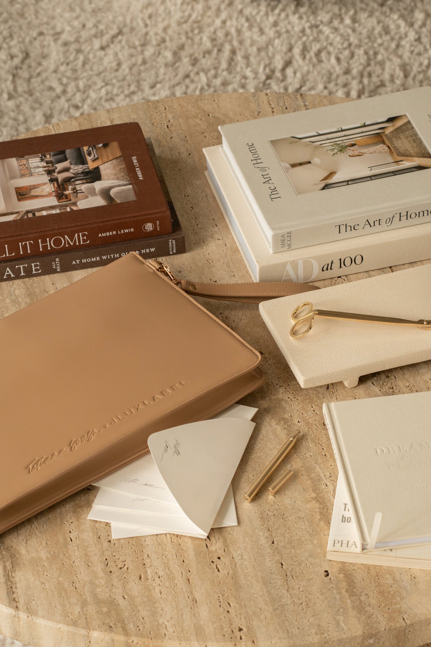 Beige TATIANA SOASH x JLUXLABEL Dreams & Plans Catch All Bag NEWFASHIONEDGE