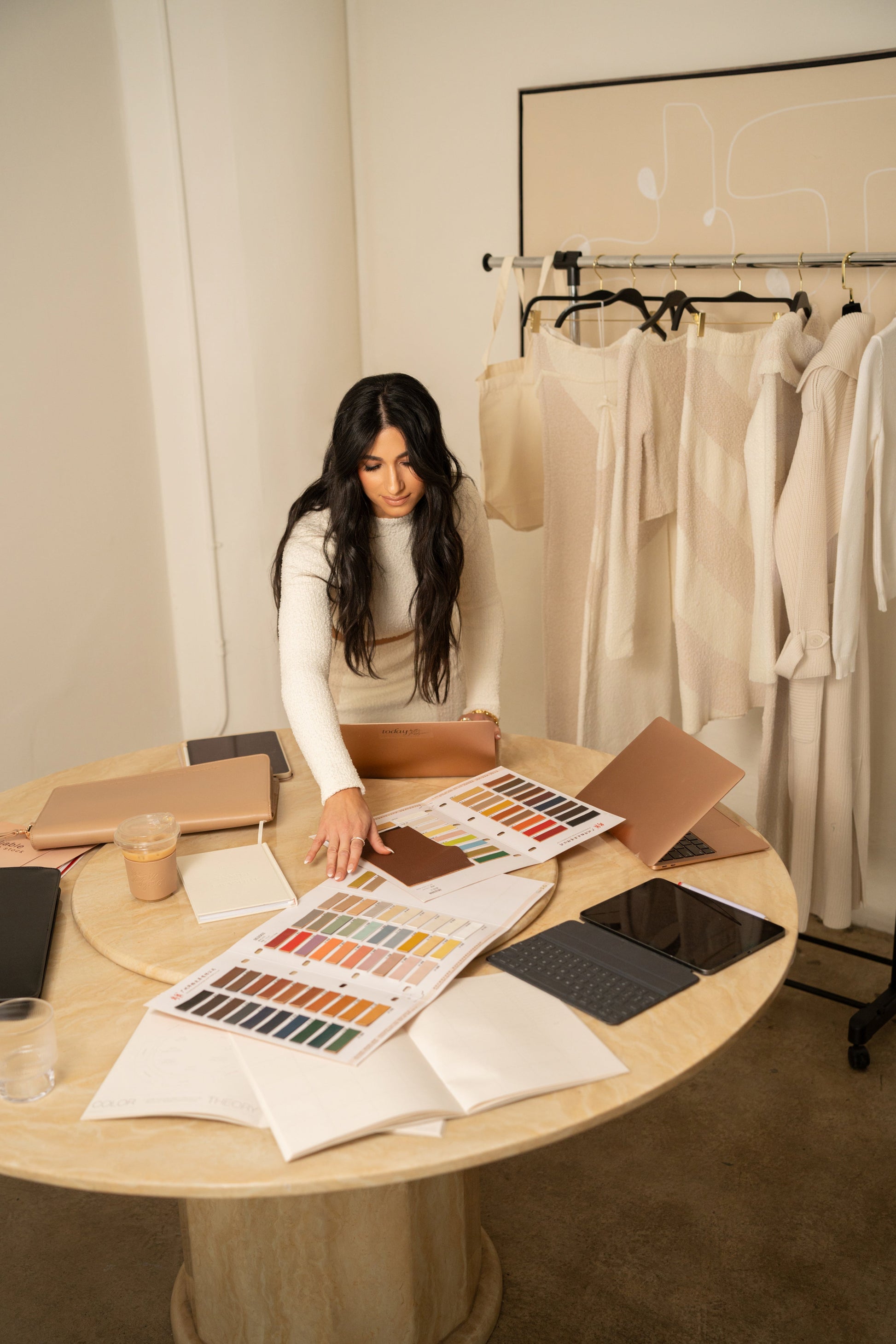 Beige TATIANA SOASH x JLUXLABEL Dreams & Plans Catch All Bag NEWFASHIONEDGE