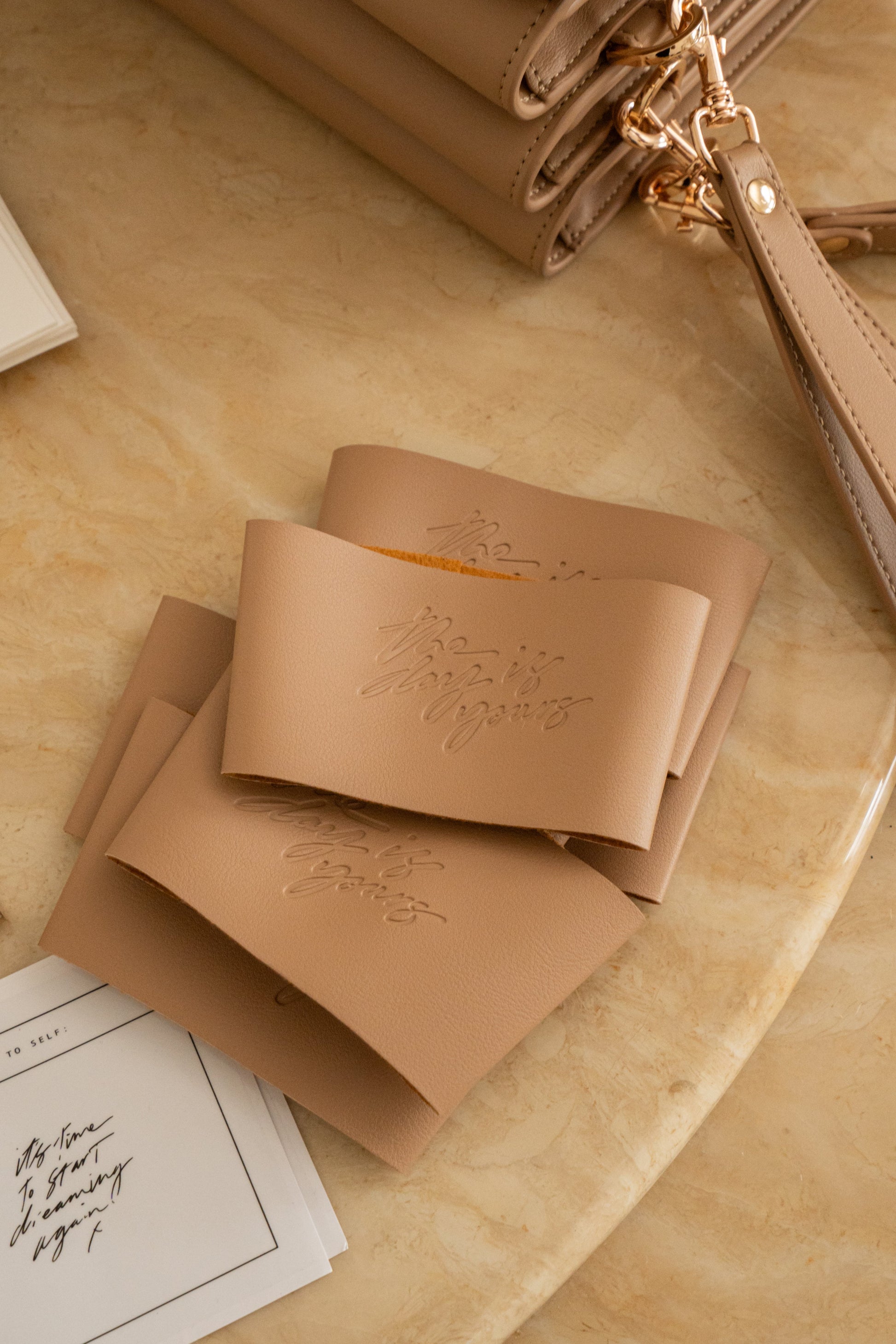 Beige TATIANA SOASH x JLUXLABEL Dreams & Plans Catch All Bag NEWFASHIONEDGE