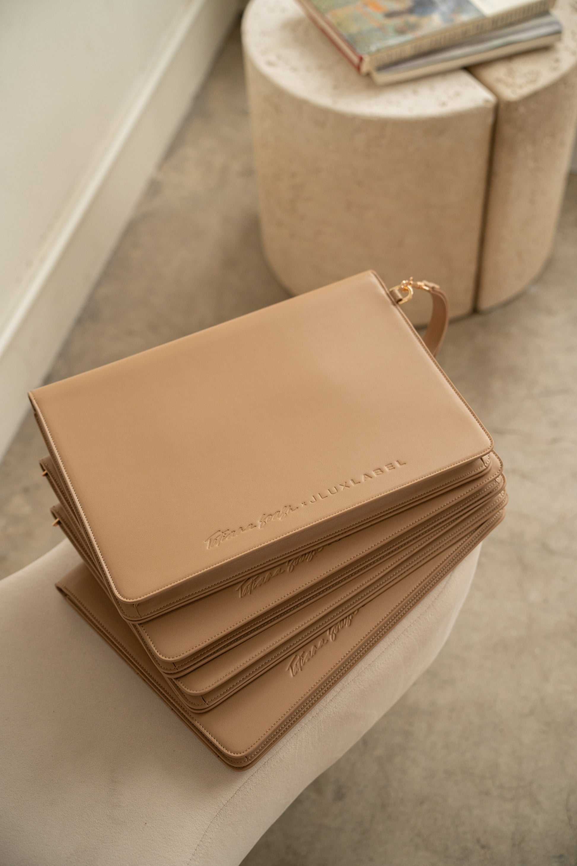 Beige TATIANA SOASH x JLUXLABEL Dreams & Plans Catch All Bag NEWFASHIONEDGE