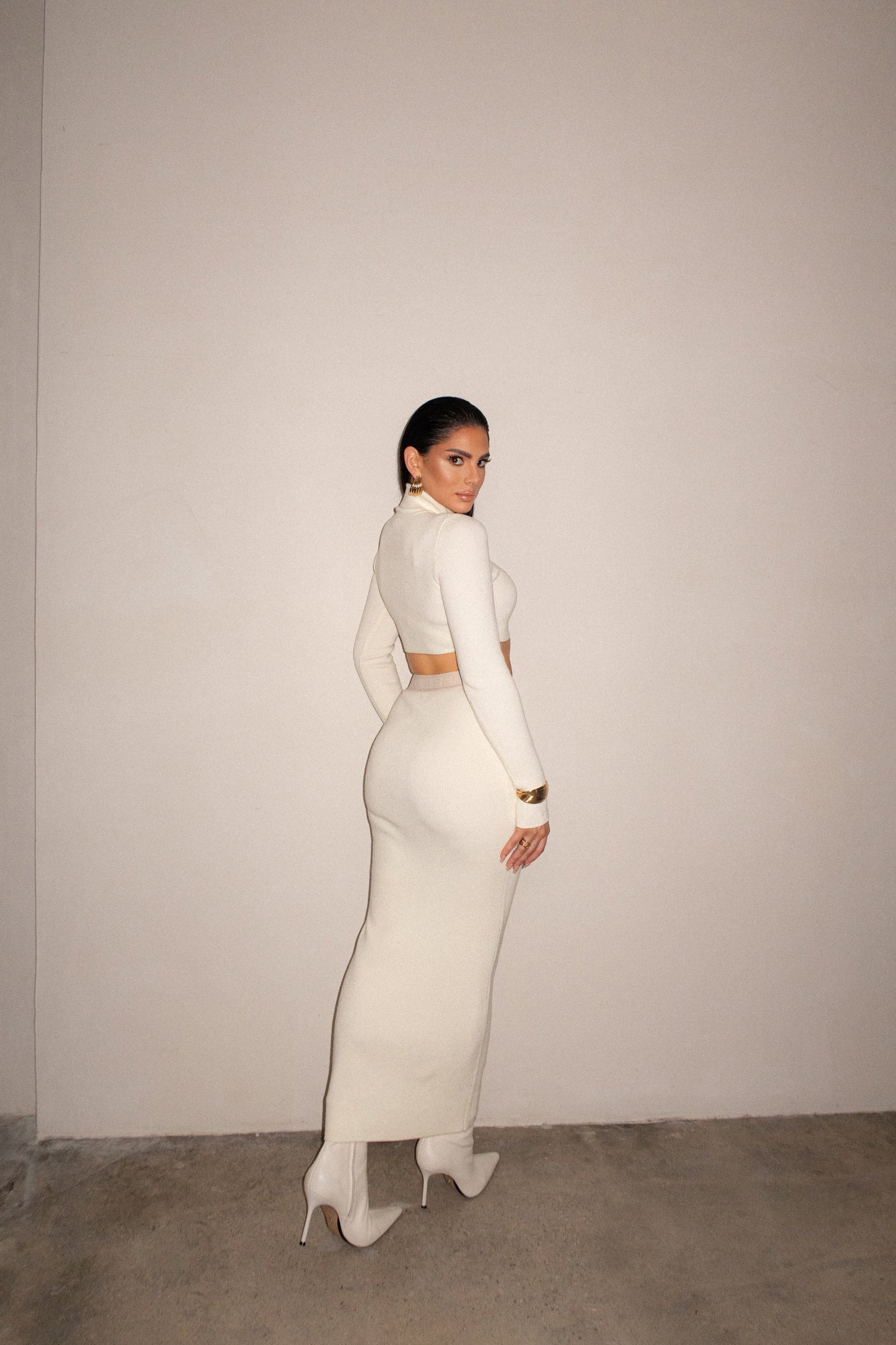 Buttercream Anise Ribbed Skirt Set JLUXLABEL