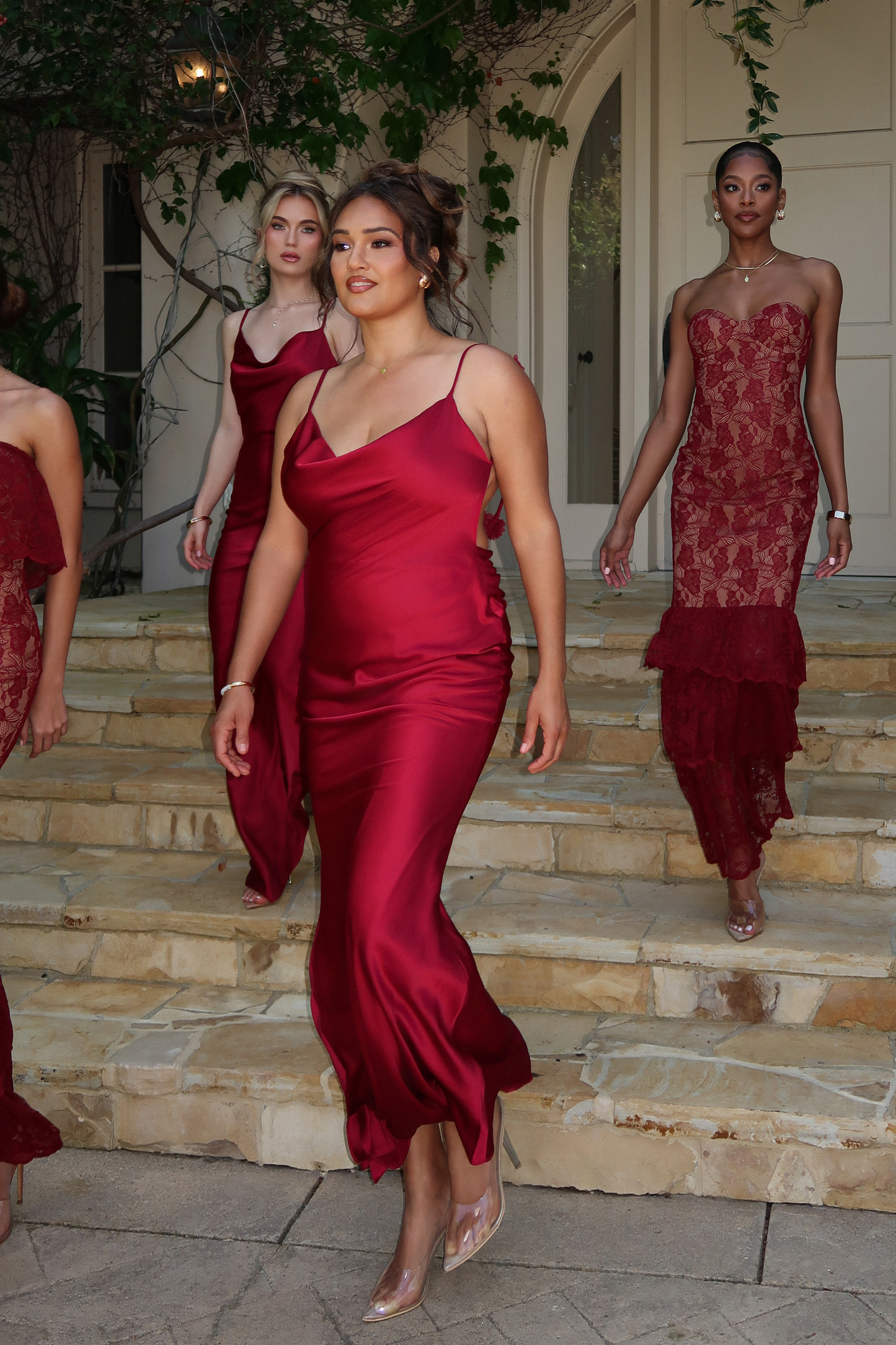 PRE-ORDER Red Down The Aisle Satin Gown NEWFASHIONEDGE