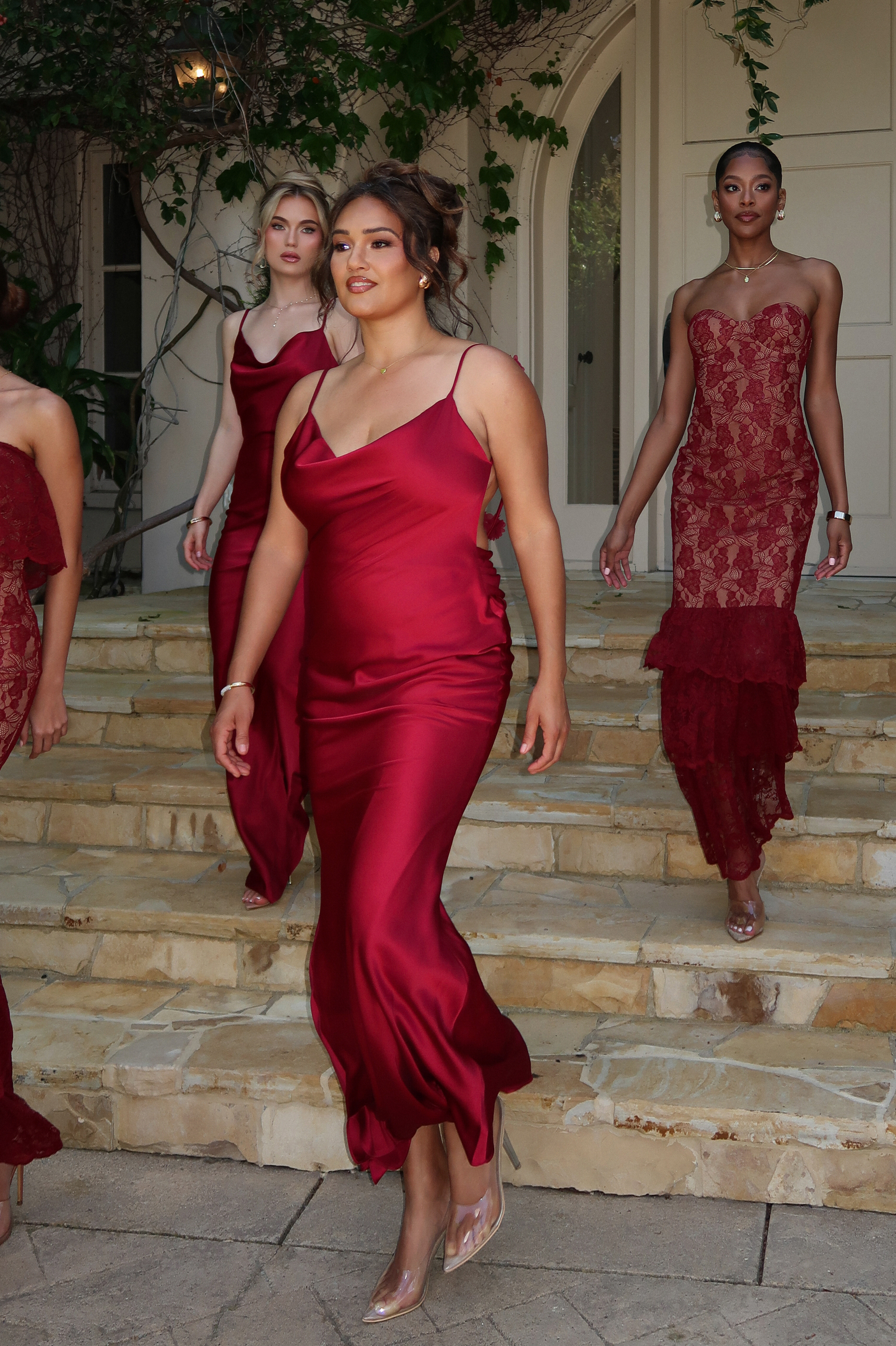 PRE-ORDER Red Down The Aisle Satin Gown NEWFASHIONEDGE