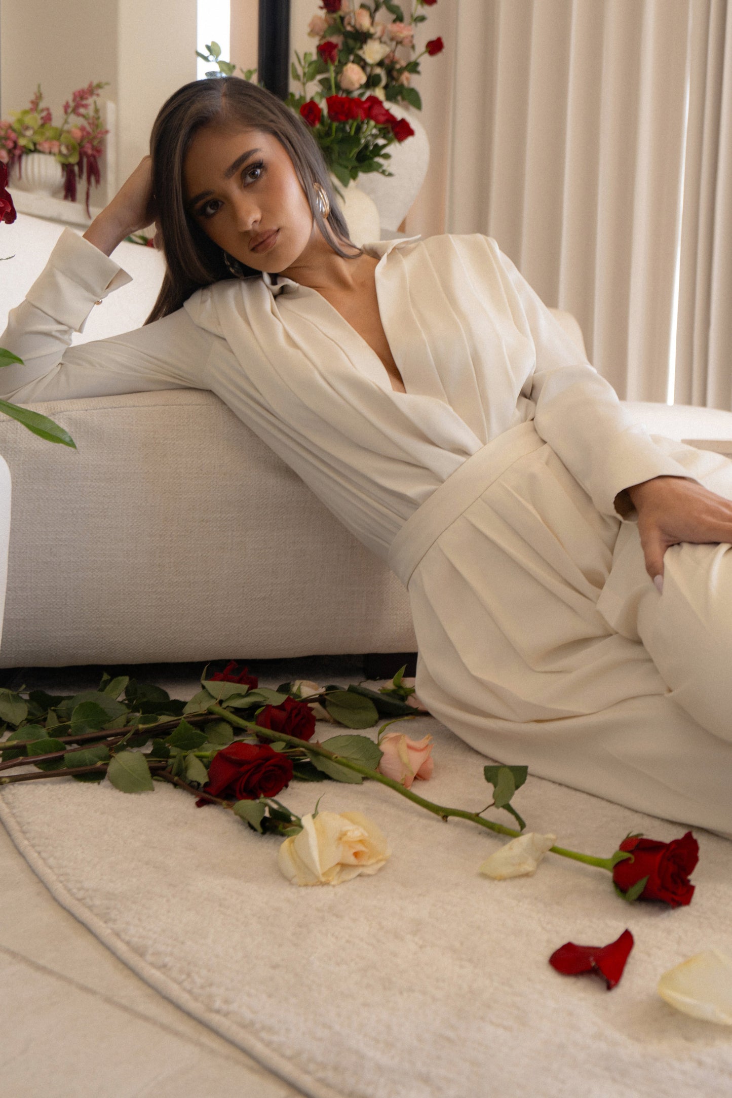 Buttercream Visionary Pleated Bodysuit JLUXLABEL
