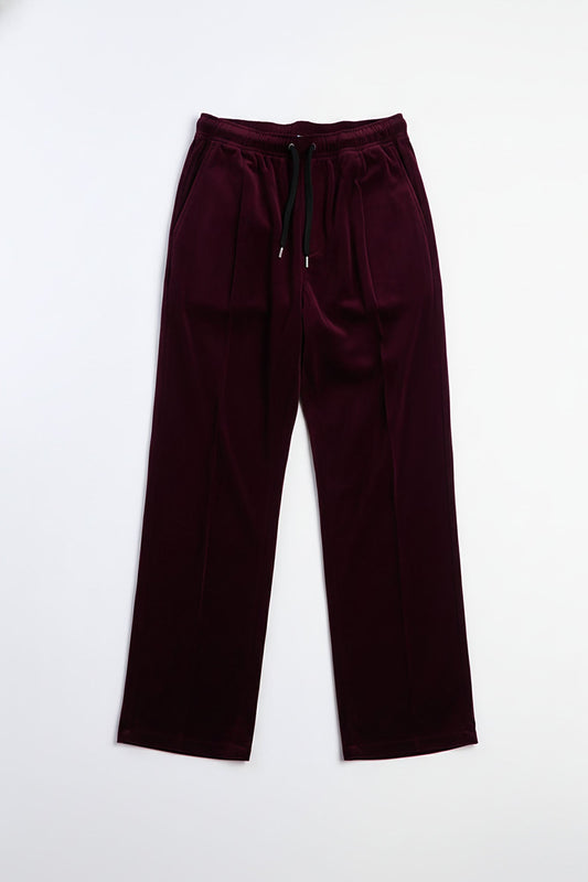 Straight Lincoln Park Textured Trouser - Burgundy