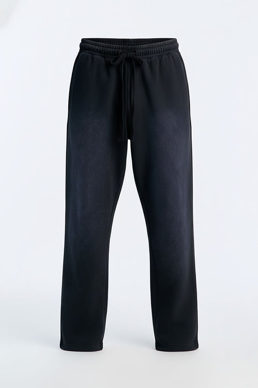 Heavyweight Vintage Spray Washed French Terry Sweatpants - Black Wash